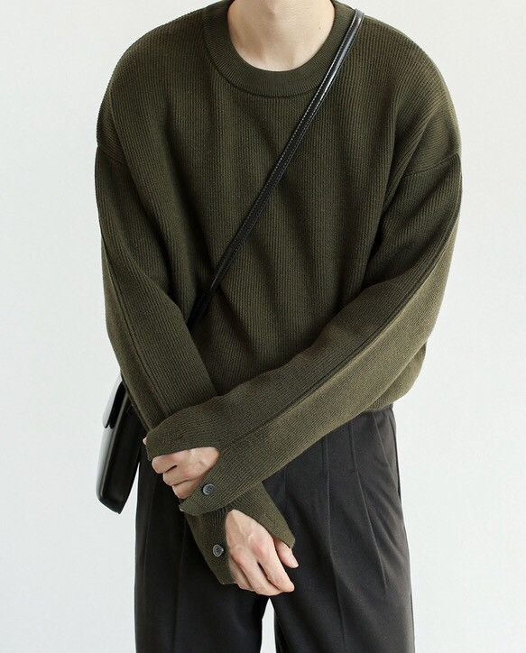 Japanese Brand × Vintage Korean fashion slit cuff knit sweater Size US M / EU 48-50 / 2 - 1 Thumbnail