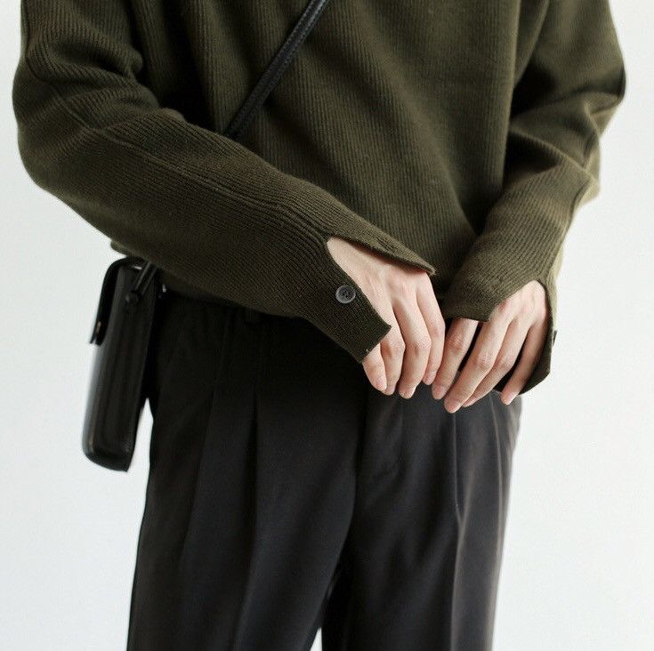 Japanese Brand × Vintage Korean fashion slit cuff knit sweater Size US M / EU 48-50 / 2 - 2 Thumbnail