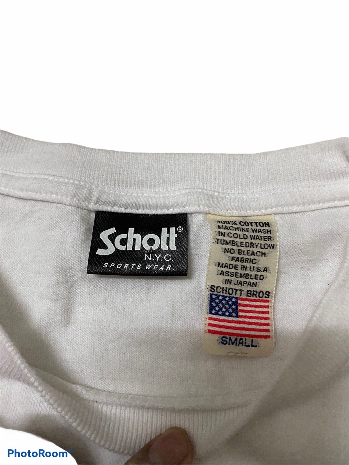 Japanese Brand × Schott × Vintage Vintage Schott Spellout Schott white tee Size US S / EU 44-46 / 1 - 3 Thumbnail