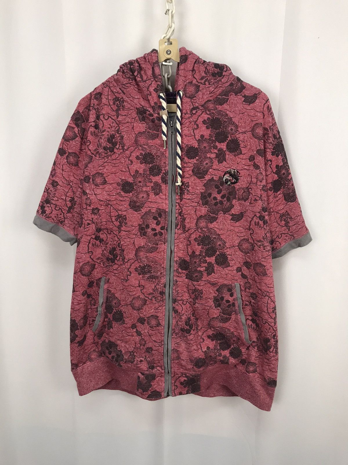 Japanese Brand Printed zipper hoodie shorts sleeve by seimon barai Size US L / EU 52-54 / 3 - 8 Thumbnail