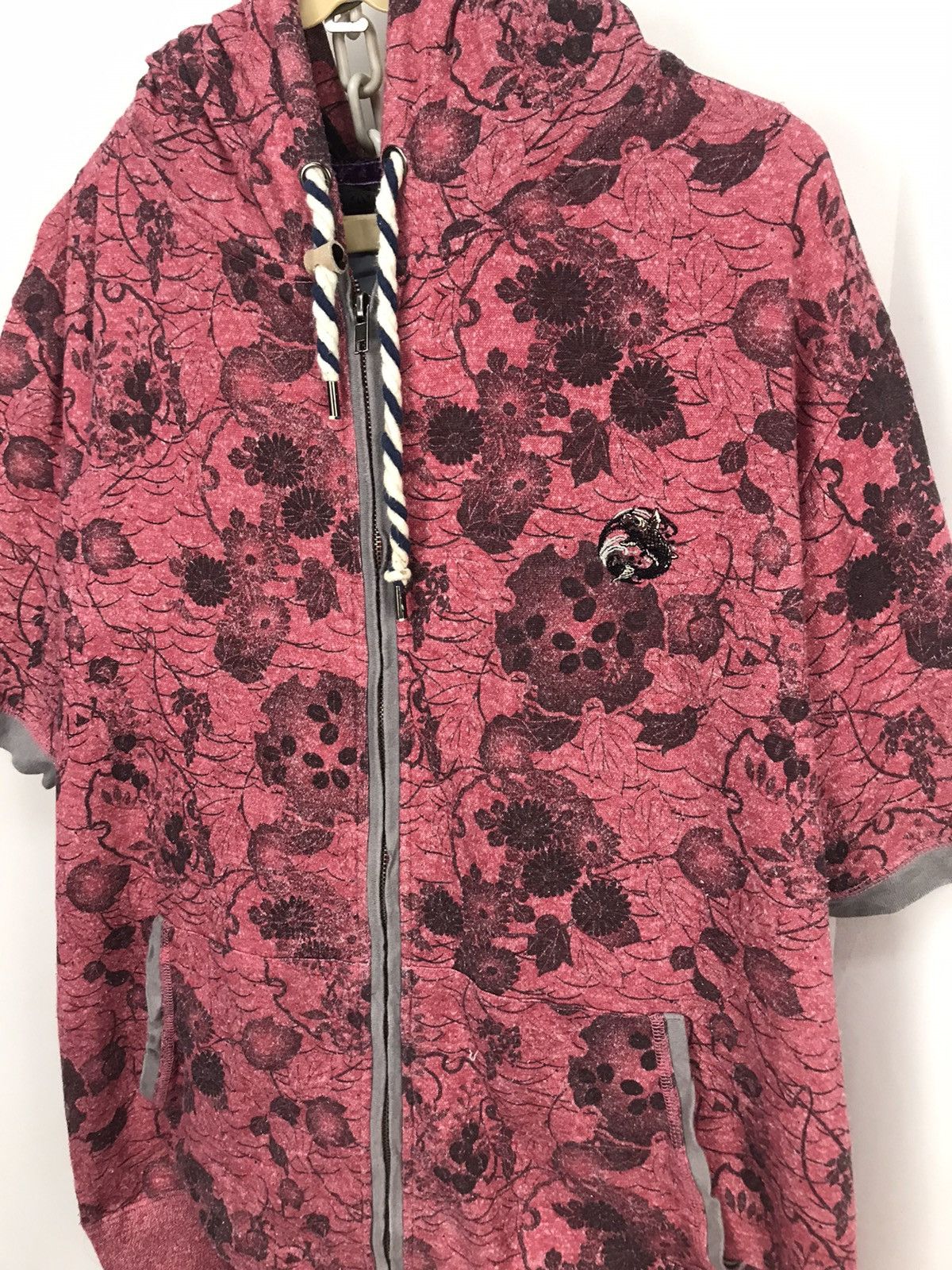 Japanese Brand Printed zipper hoodie shorts sleeve by seimon barai Size US L / EU 52-54 / 3 - 3 Thumbnail