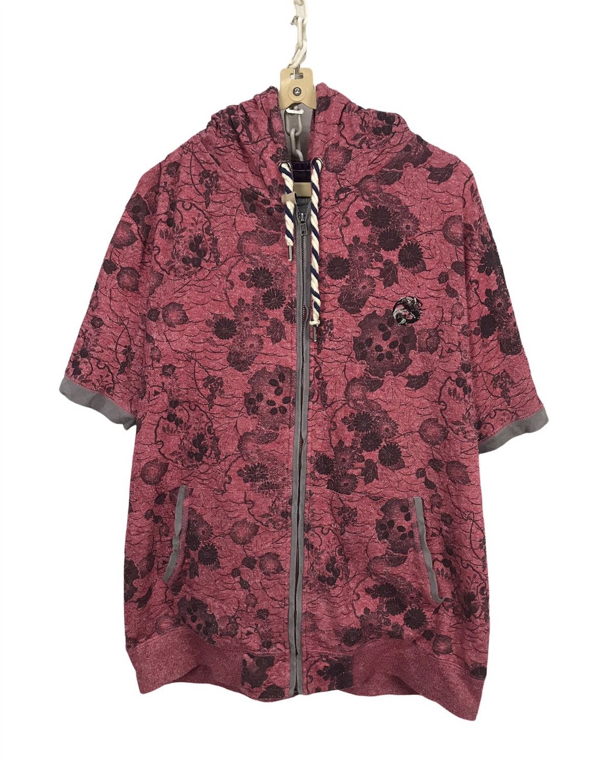 Japanese Brand Printed zipper hoodie shorts sleeve by seimon barai Size US L / EU 52-54 / 3 - 1 Thumbnail