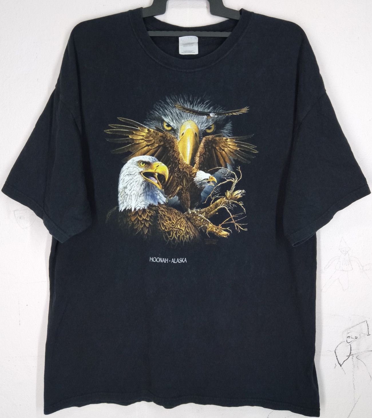 Hanes × Vintage Graphic Tee FIND 13 EAGLES HOONAH-ALASKA T-Shirt Size US XL / EU 56 / 4 - 1 Thumbnail