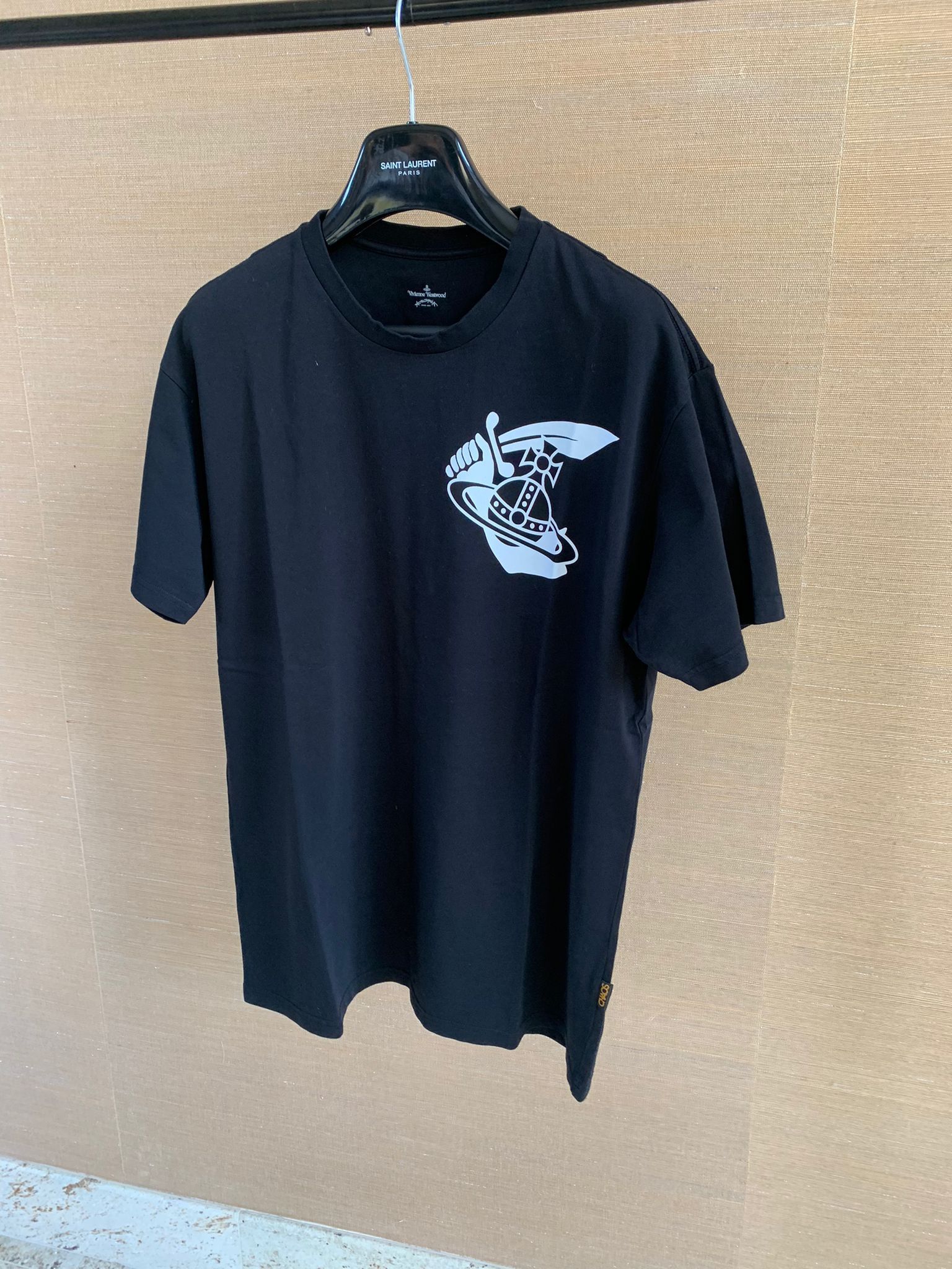 New Boxy Tee Shirt w/ Arm & Cutlass Print Tee