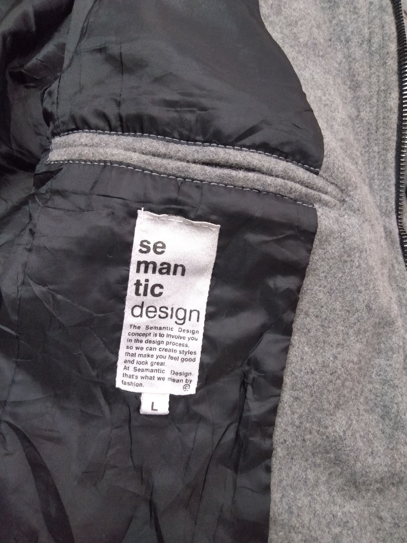 Designer × Japanese Brand Vintage SEMANTIC DESIGN Tactical Wool Jacket Coat Hoodie Size US M / EU 48-50 / 2 - 10 Thumbnail