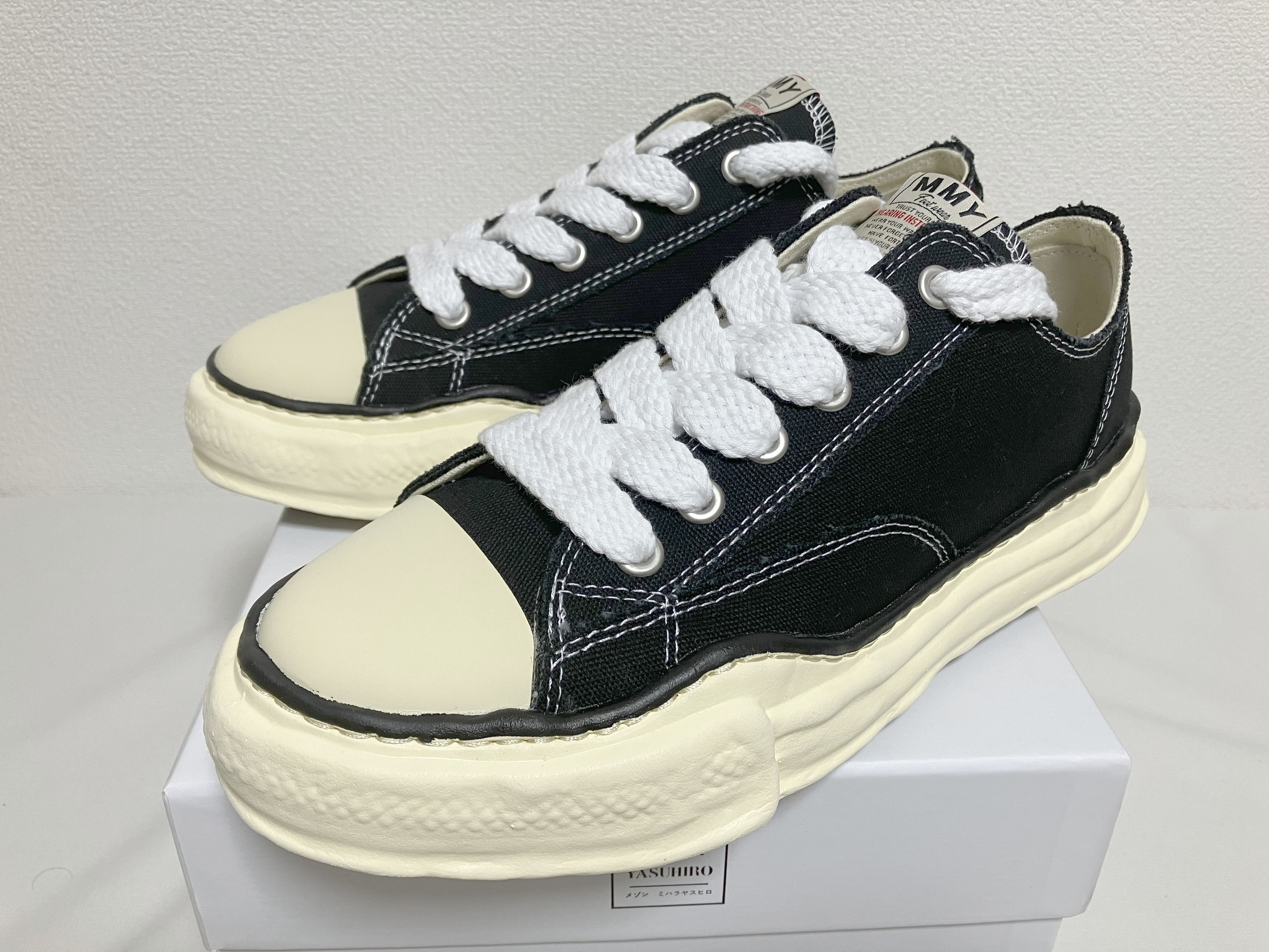 image of Miharayasuhiro Mihara Yasuhiro OG Peterson Vintage Sole Canvas Low Black 41 Shoes, Men's (Size 8)