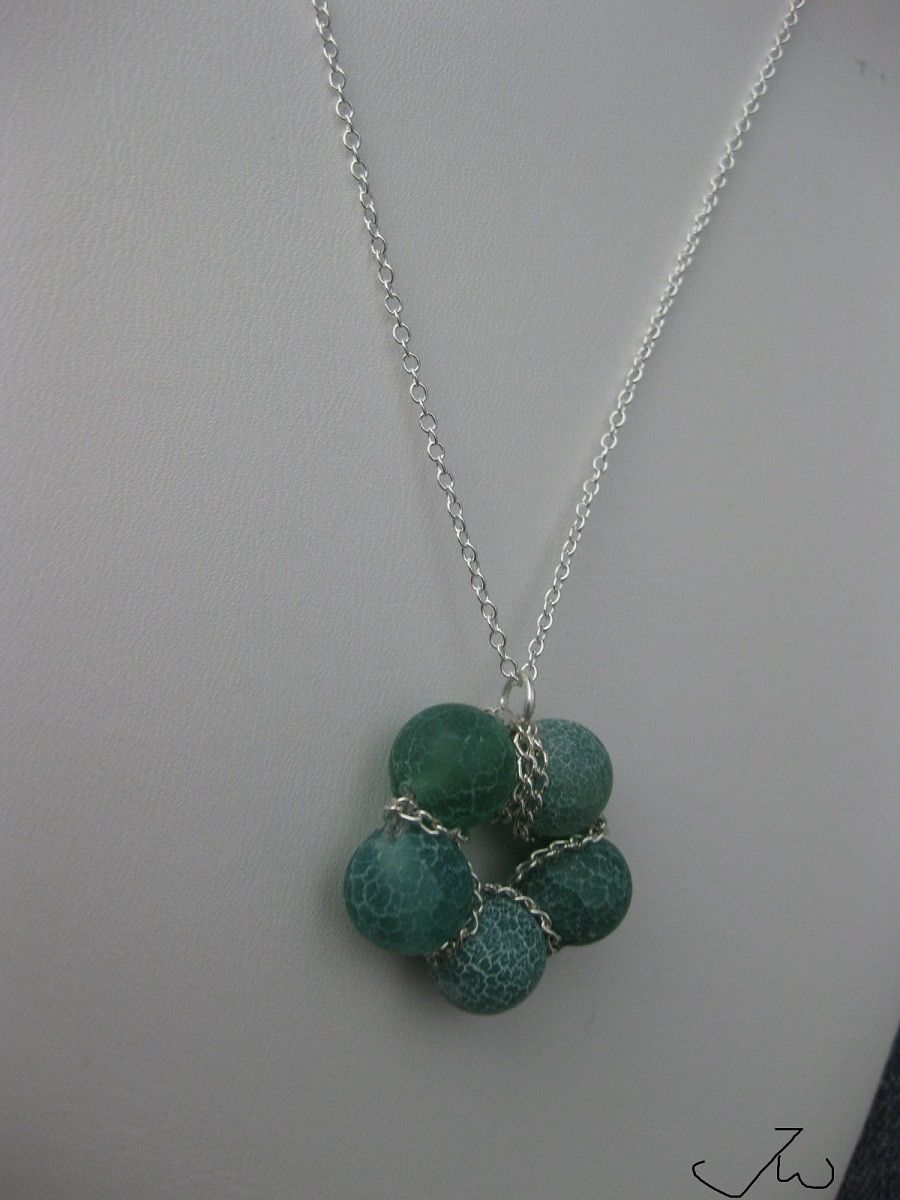 Handmade Green Agate Beads Chain Necklace Size ONE SIZE - 2 Thumbnail