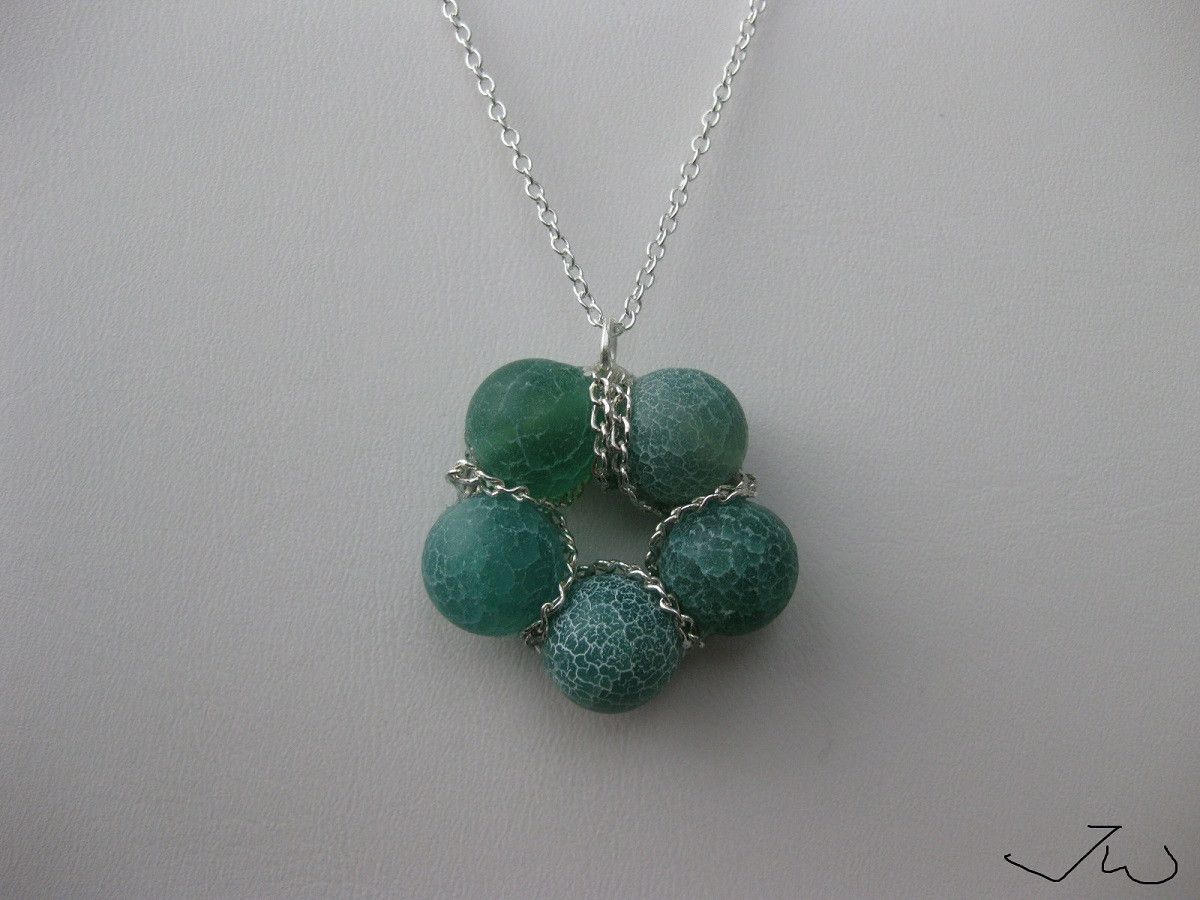 Handmade Green Agate Beads Chain Necklace Size ONE SIZE - 3 Thumbnail