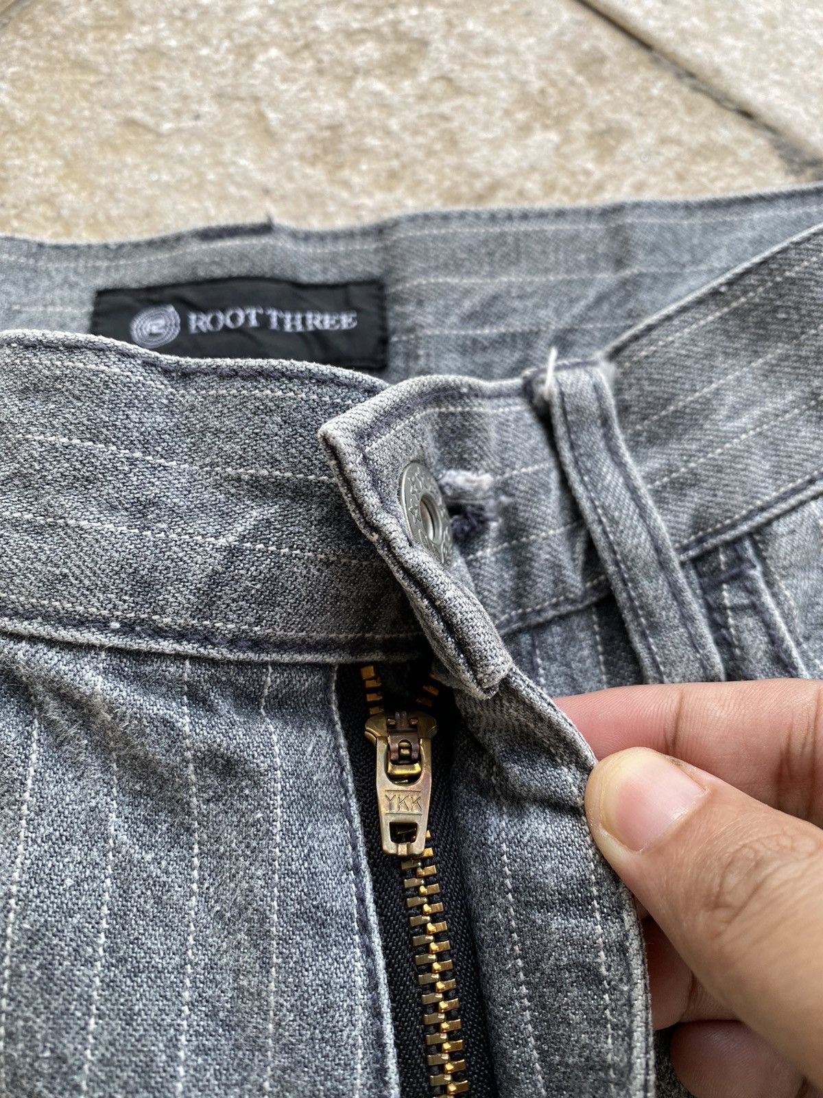 vintage 90s root three bondage multipockets hickory stripes