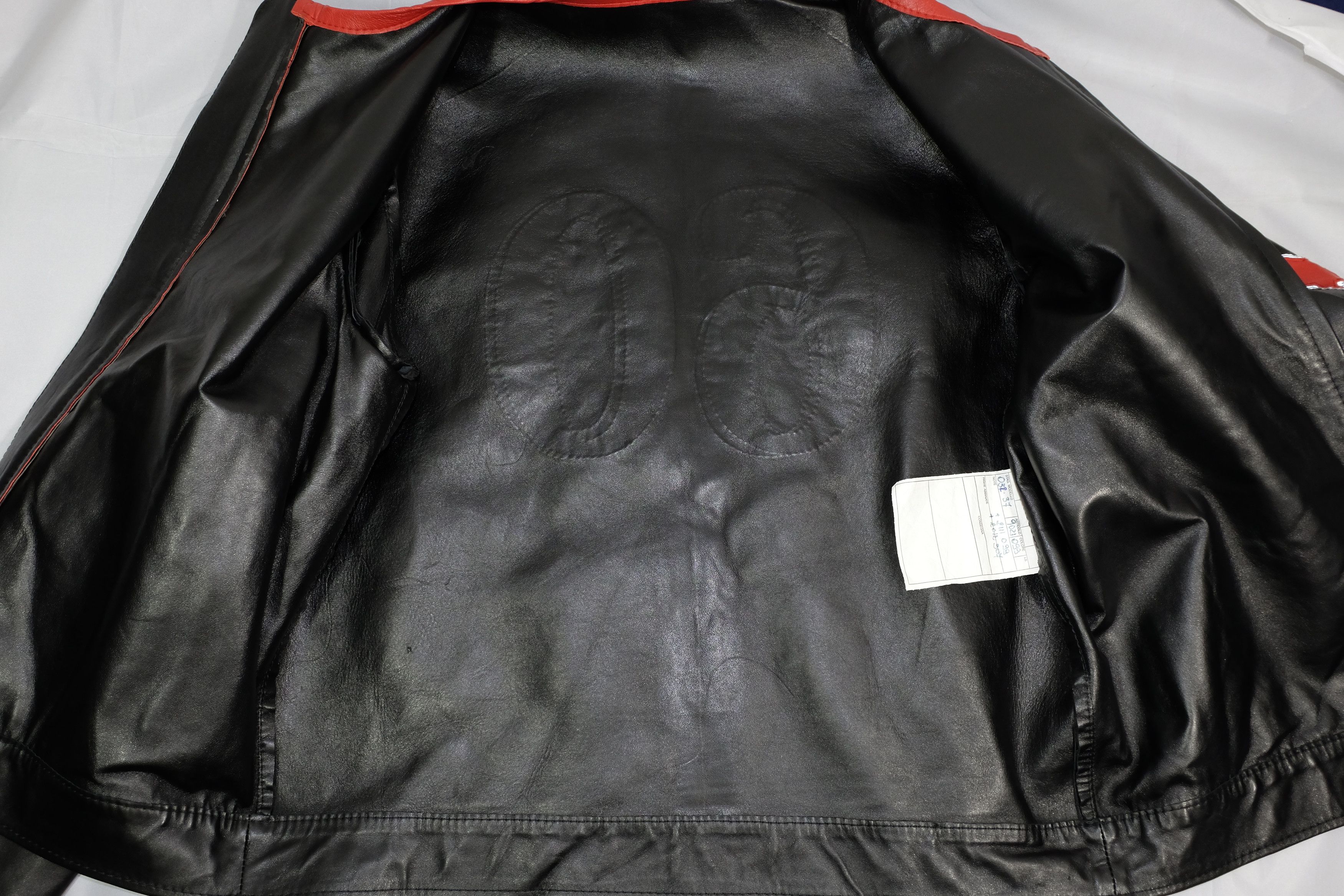 Designer Calf Hair Leather Jacket Riri Zips Luxury Black Red Stars Size US L / EU 52-54 / 3 - 7 Thumbnail