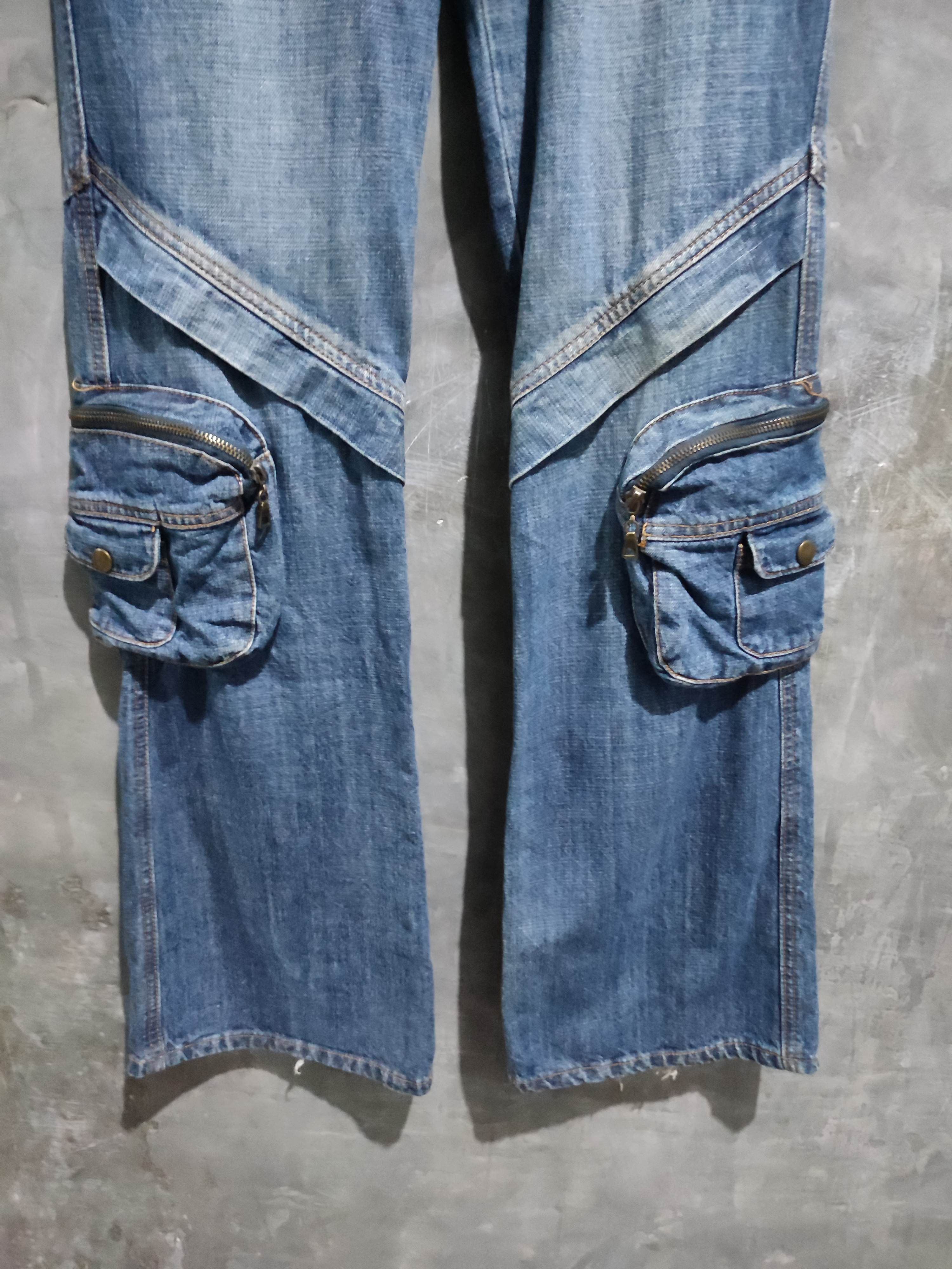 Designer 🔥Meladini Multipocket 3D Pocket Cargo Denim Flared Pants Size US 28 / EU 44 - 3 Thumbnail