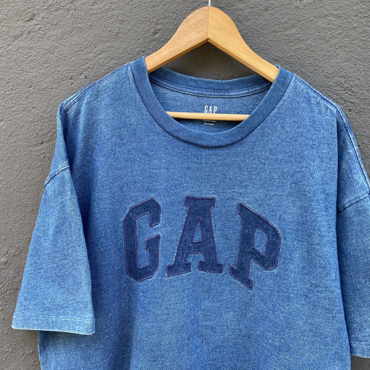 Gap Thrashed Faded Gap Indigo Oversized ERD GRUNGE TSHIRT Size US XL / EU 56 / 4 - 2 Thumbnail