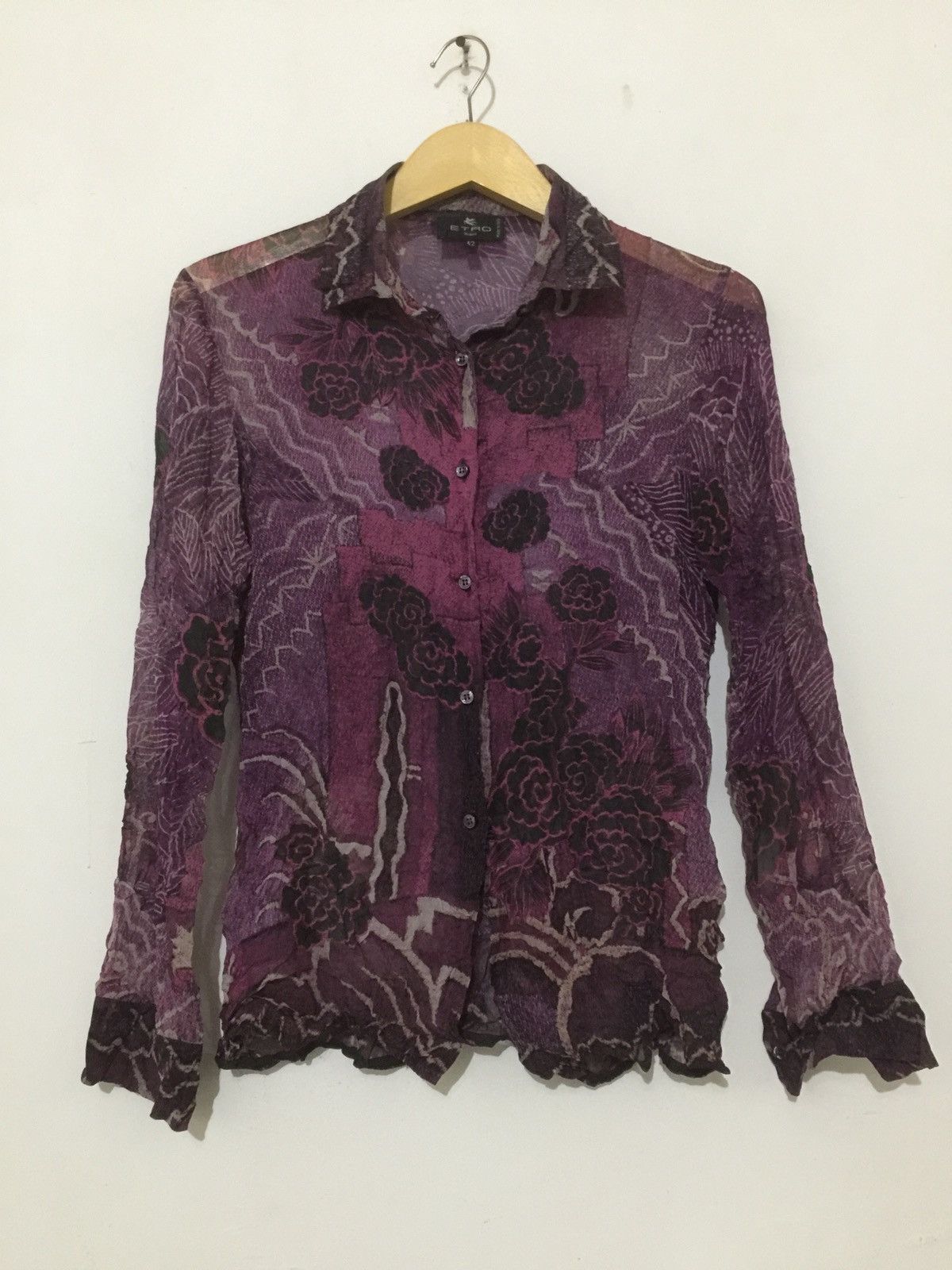 Etro × Vintage 🖤BLACKFRIDAY🖤ETRO PRINT SILK SHIRT Size US XS / EU 42 / 0 - 1 Thumbnail