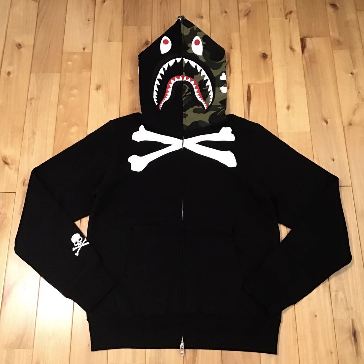 image of 2019 Mastermind × Bape Shark Full Zip Hoodie Hong Kong in Black, Men's (Size Small)