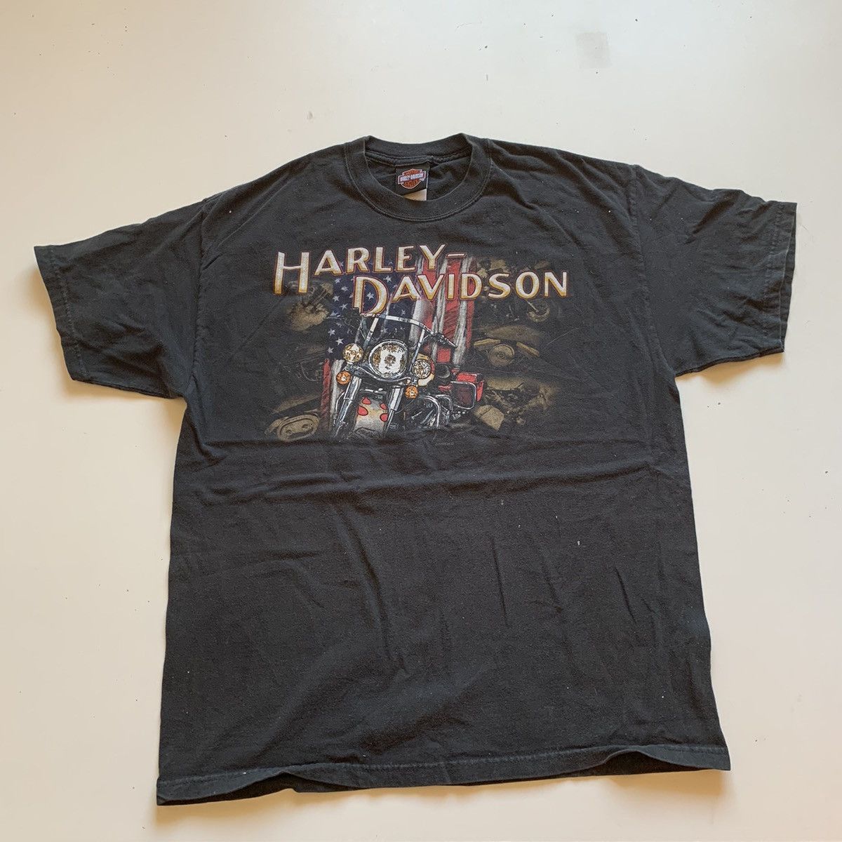 2000'S Hanes Motorcycle Long Sleeve T-Shirt, Men's XL cotton Charcoal Vintage Second Hand