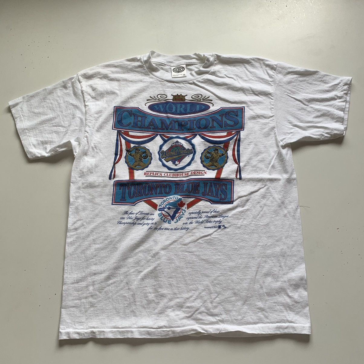 MLB Vintage 1990s Toronto Blue Jays MLB Graphic T Shirt XL White Size US XL / EU 56 / 4 - 1 Thumbnail