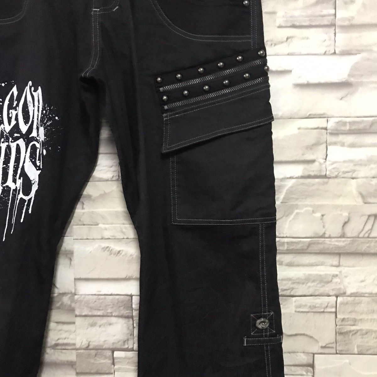 Japanese Brand ALGONQUINS Japan Studded Flare Pants Size US 28 / EU 44 - 8 Thumbnail