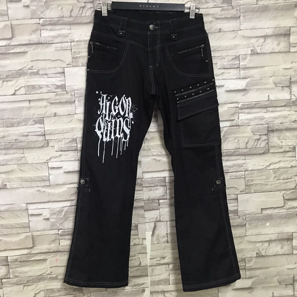 Japanese Brand ALGONQUINS Japan Studded Flare Pants Size US 28 / EU 44 - 3 Thumbnail