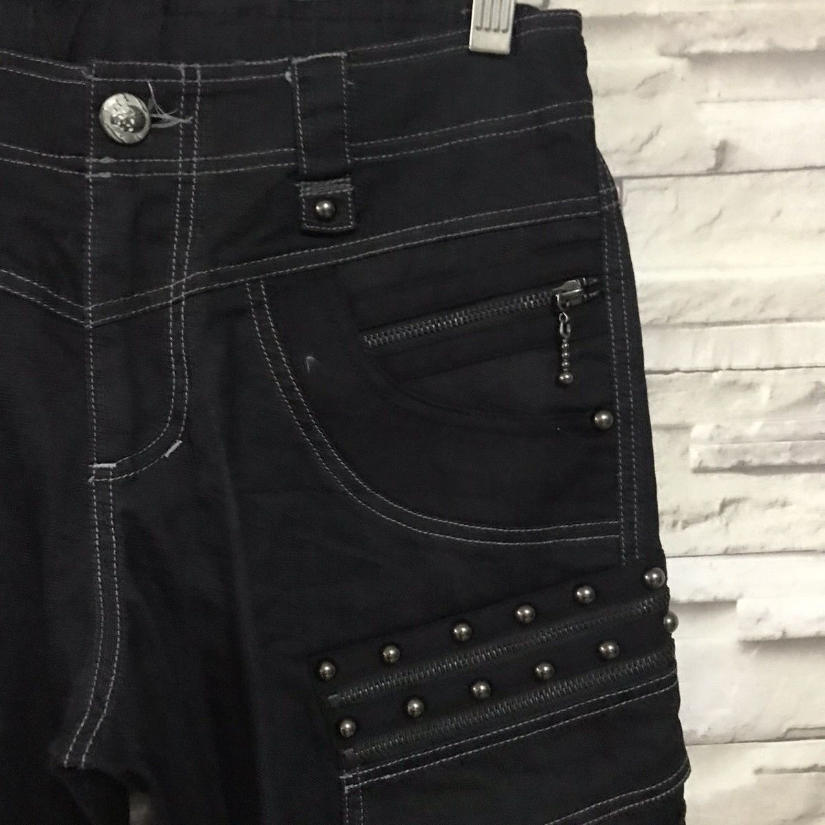 Japanese Brand ALGONQUINS Japan Studded Flare Pants Size US 28 / EU 44 - 6 Thumbnail