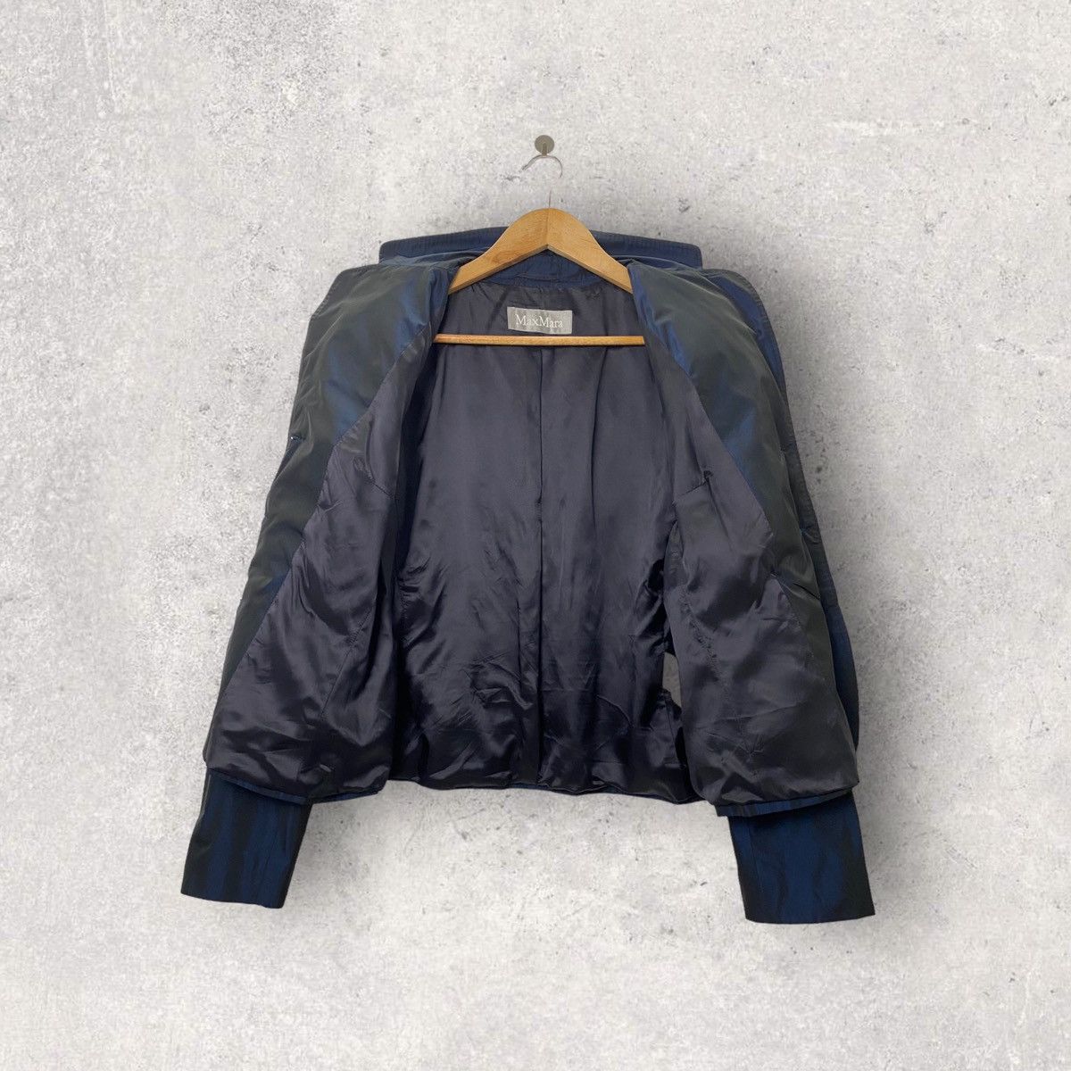 Max Mara MAX MARA Womens Navy Blue Blazer Jacket size 46 Size L / US 10 / IT 46 - 2 Thumbnail