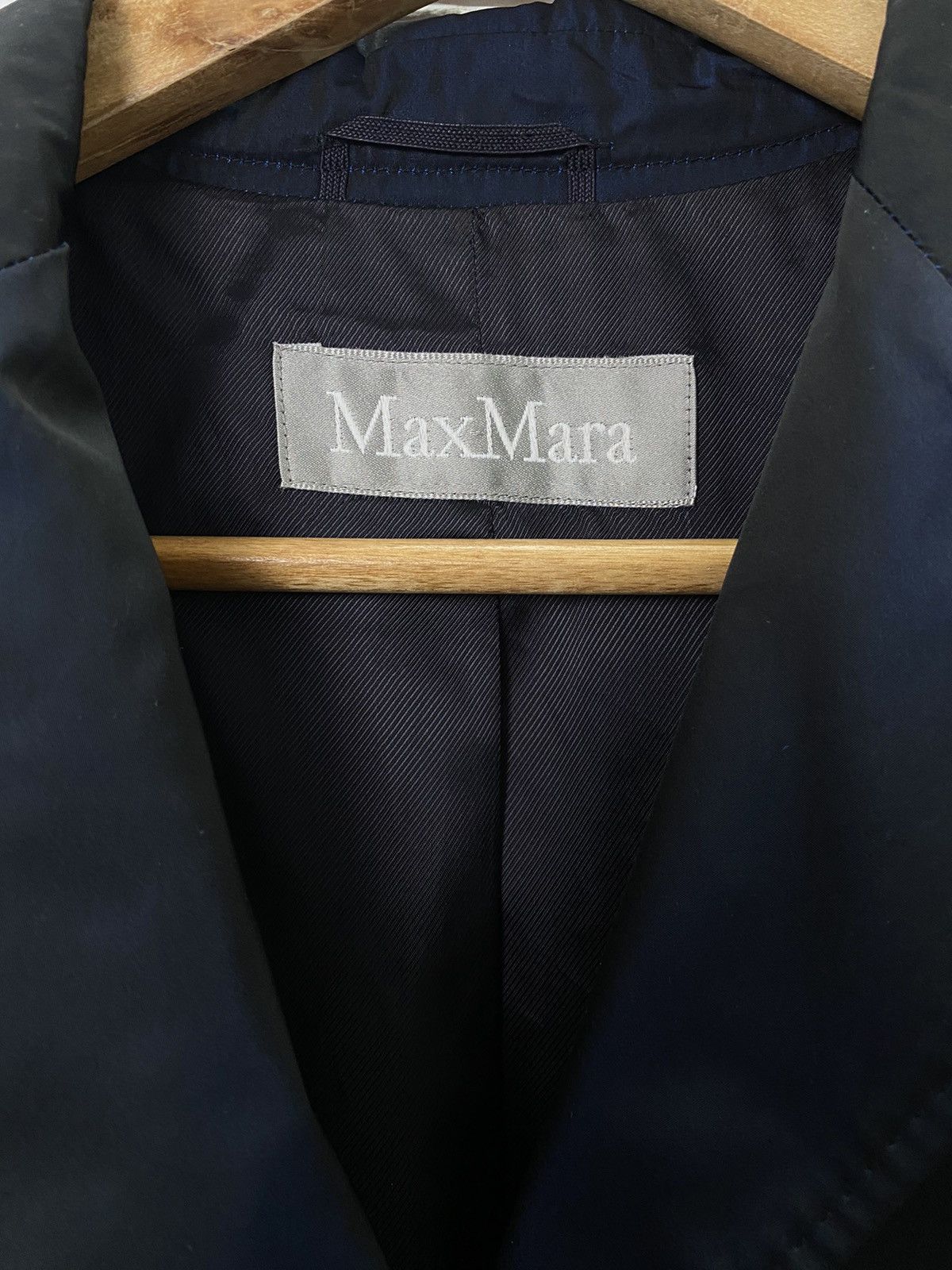 Max Mara MAX MARA Womens Navy Blue Blazer Jacket size 46 Size L / US 10 / IT 46 - 8 Thumbnail