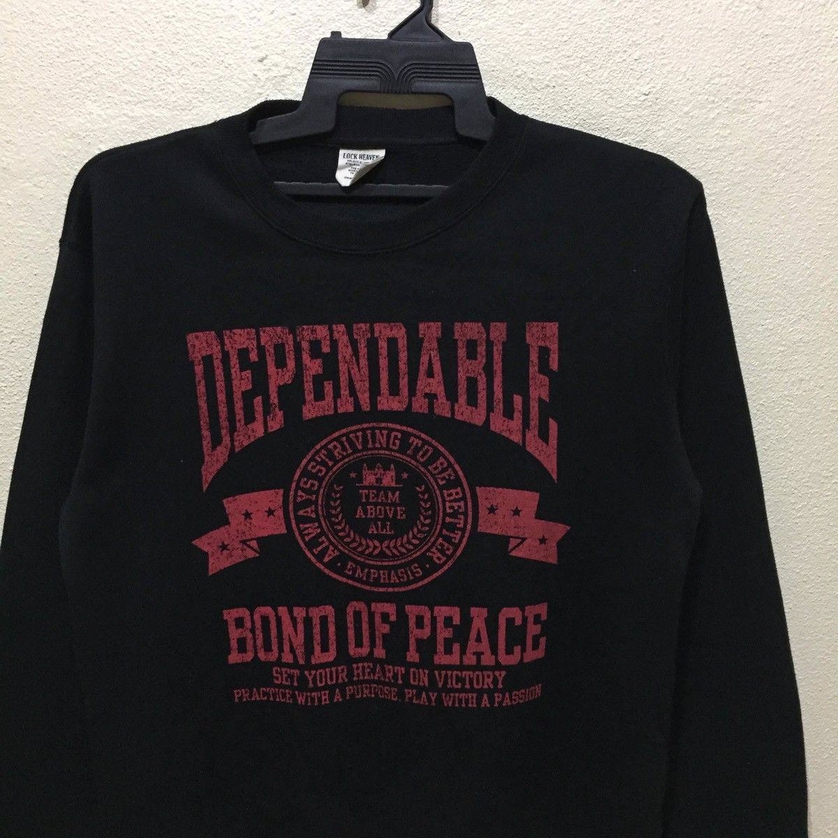 Japanese Brand Lock Heaven Sweatshirt spellout DEPENDABLE size L Size US L / EU 52-54 / 3 - 5 Thumbnail