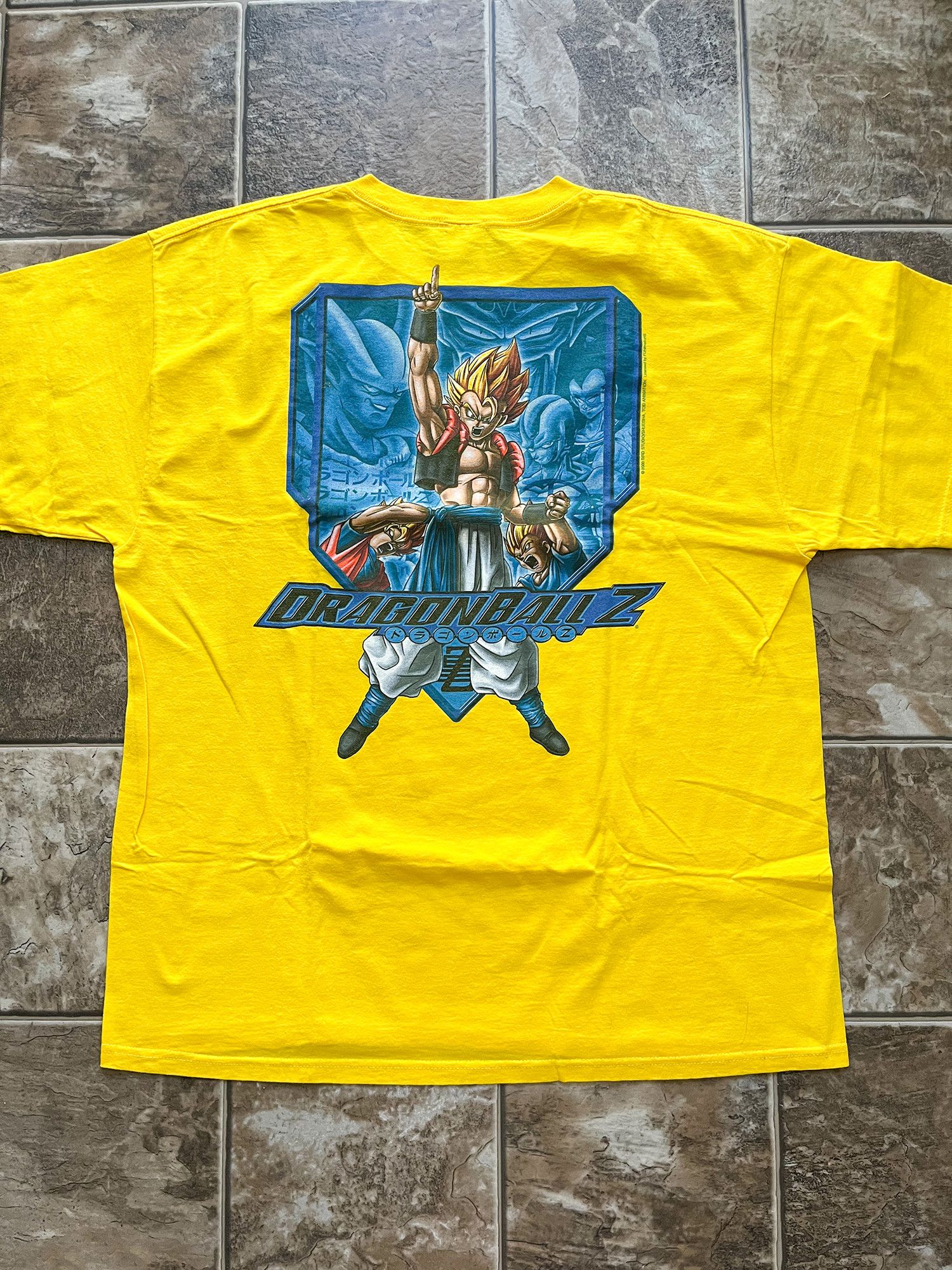 Image of Vintage Dragon Ball Z 2000 Tee Shirt Yellow Gogeta Xl, Men's