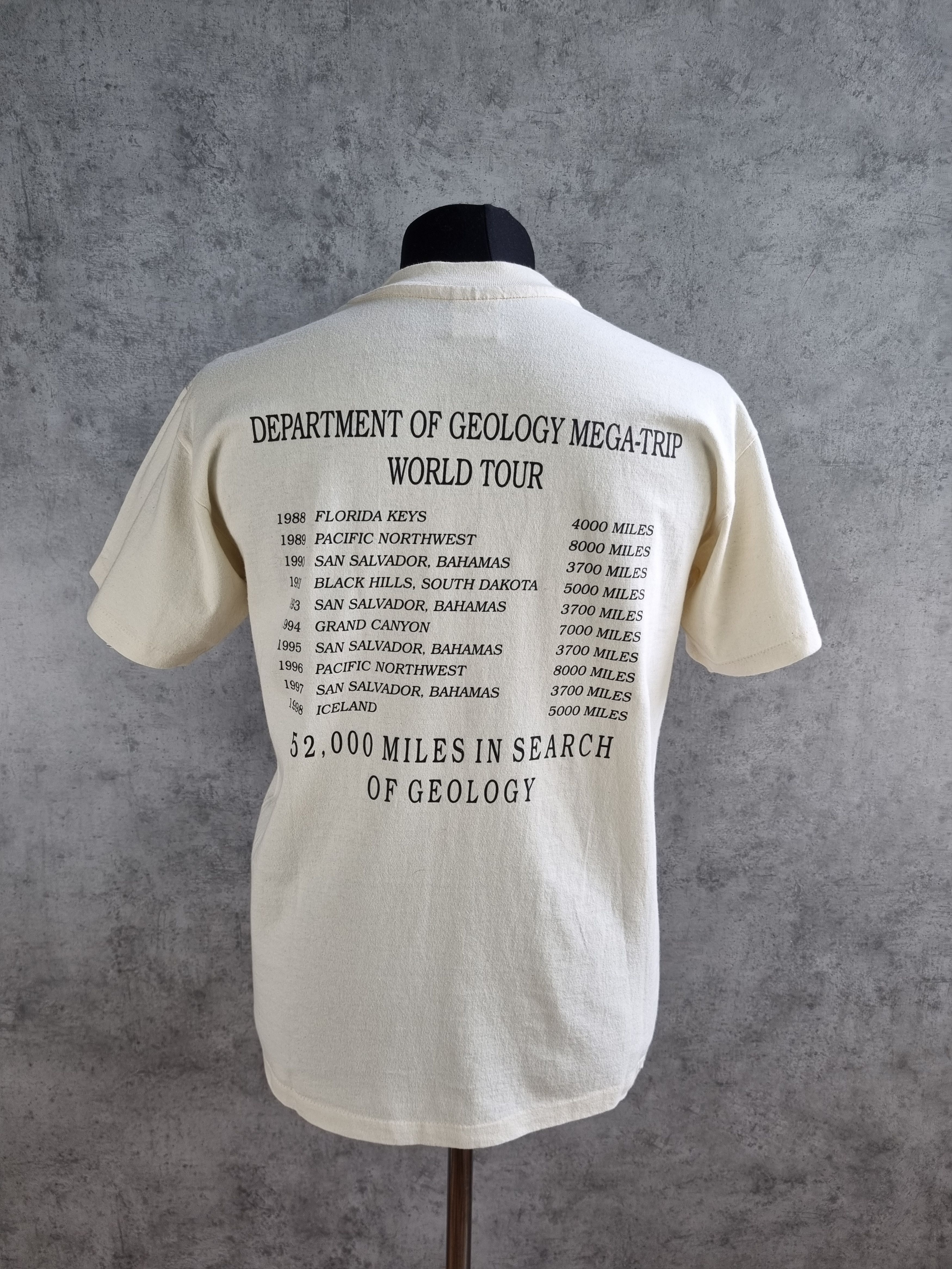 Vintage 90s Very Rare Geology Single stitch print tee shirt Size US L / EU 52-54 / 3 - 5 Thumbnail