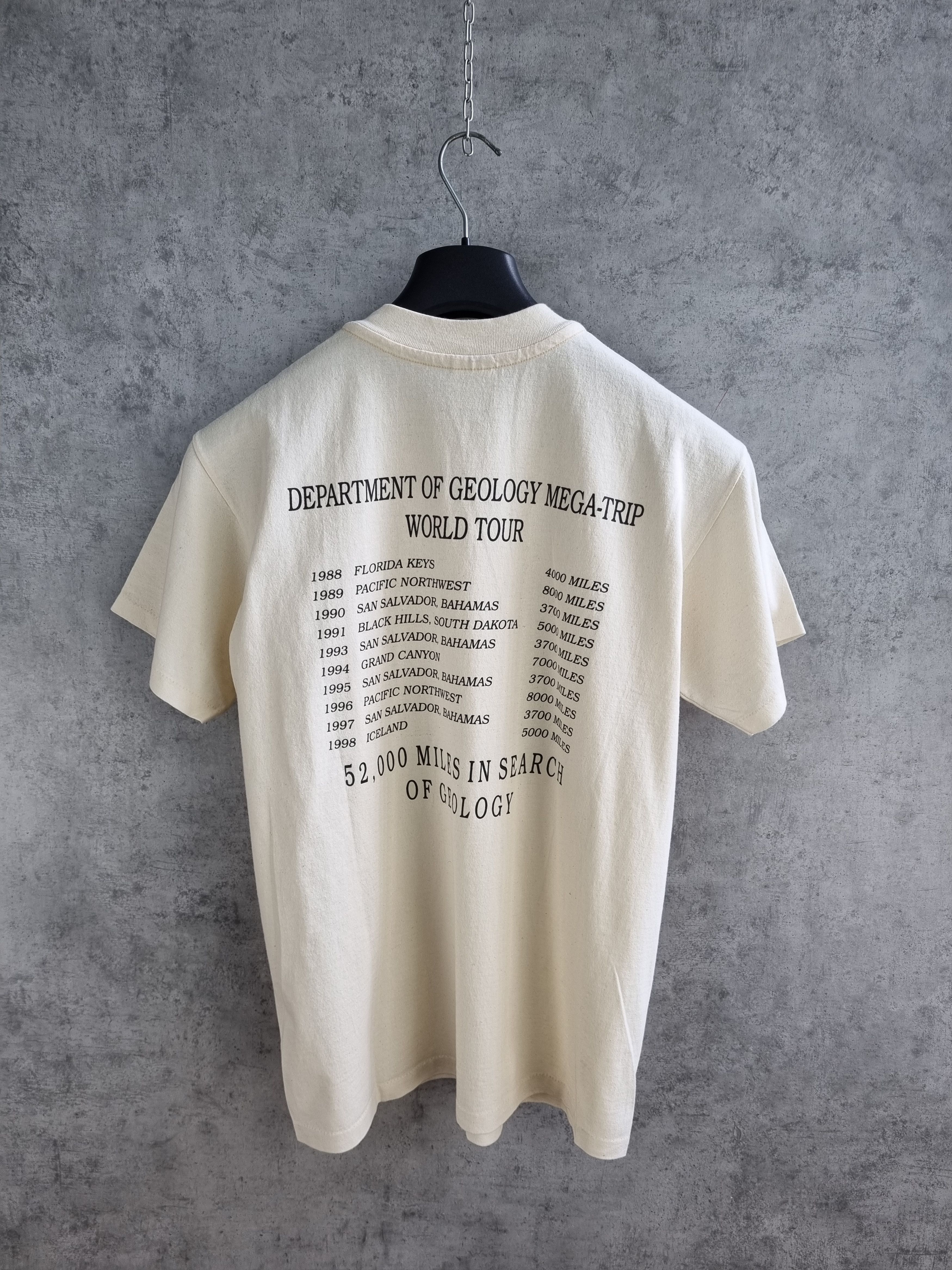Vintage 90s Very Rare Geology Single stitch print tee shirt Size US L / EU 52-54 / 3 - 4 Thumbnail