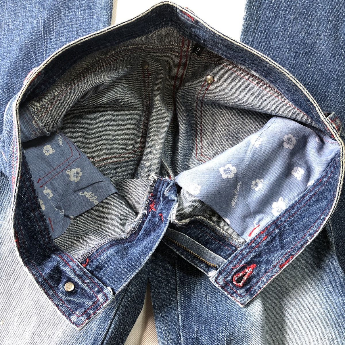 20471120 × Japanese Brand Alba Rosa Selvedge Flare Jeans Size 29" - 9 Thumbnail