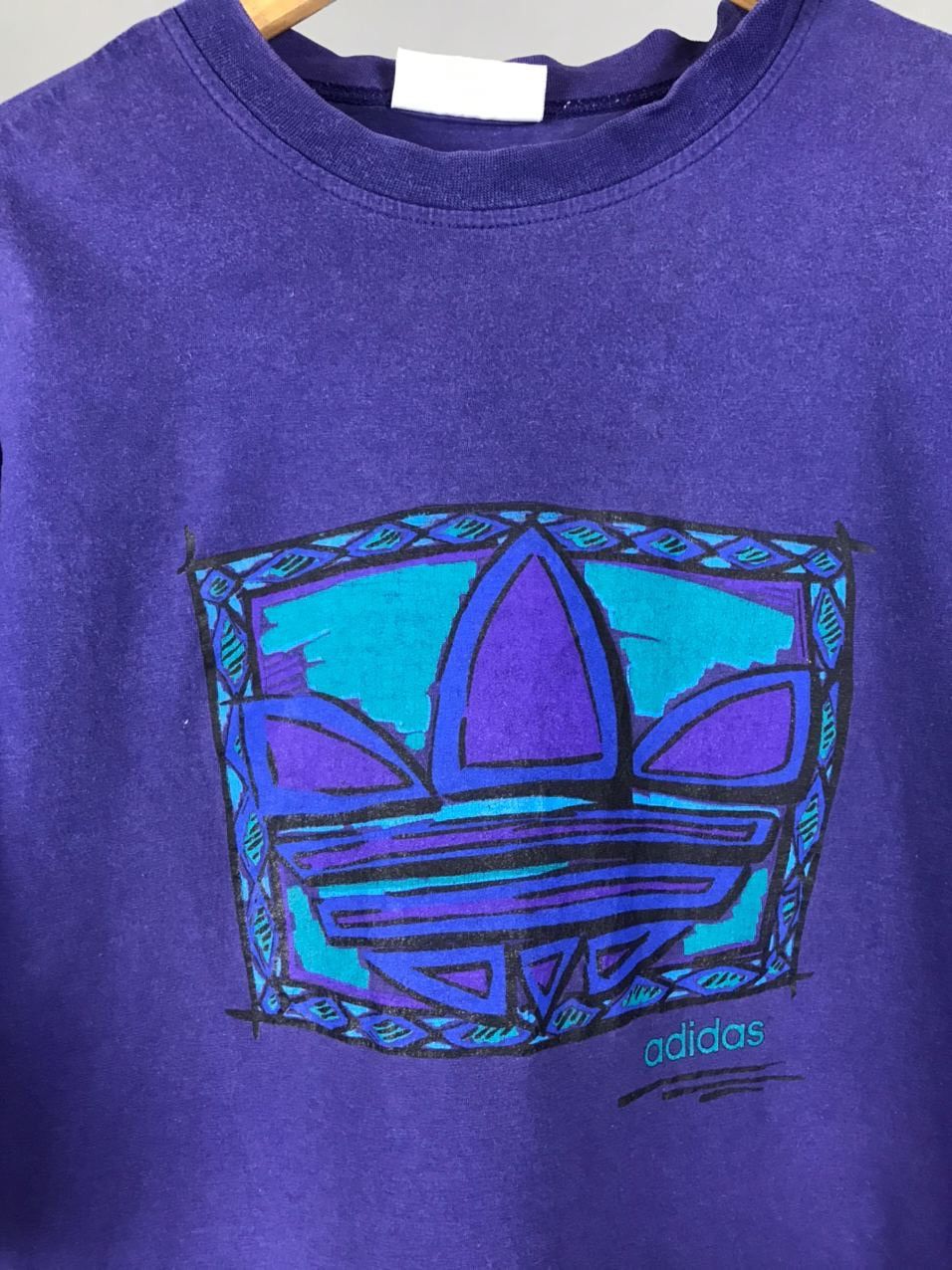 Adidas × Vintage Adidas vintage violet sportwear tee Size US XL / EU 56 / 4 - 3 Thumbnail
