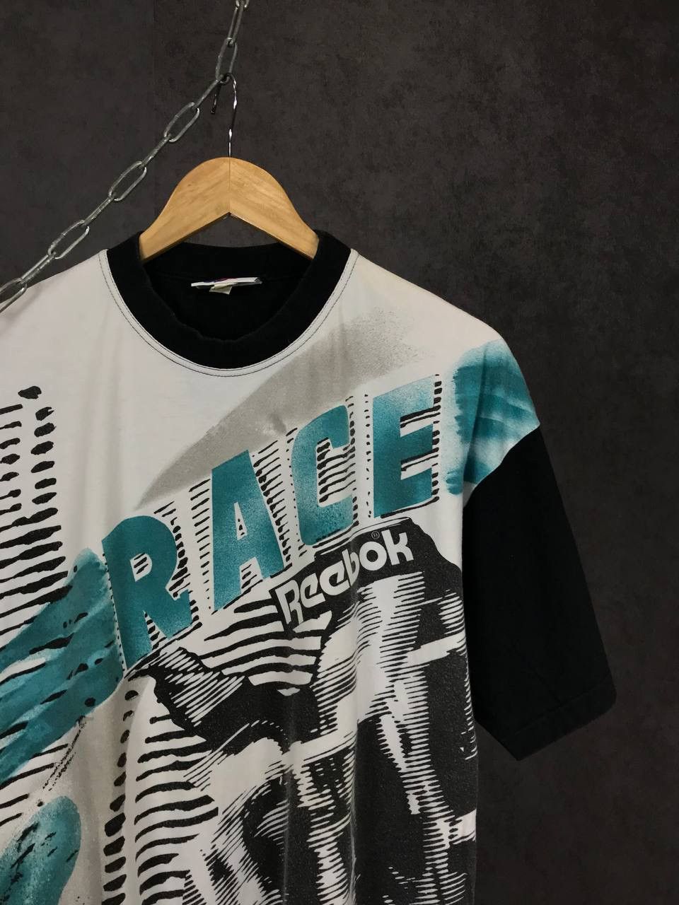 Reebok × Vintage Reebok Race racing overprinted vintage tee Size US L / EU 52-54 / 3 - 2 Thumbnail