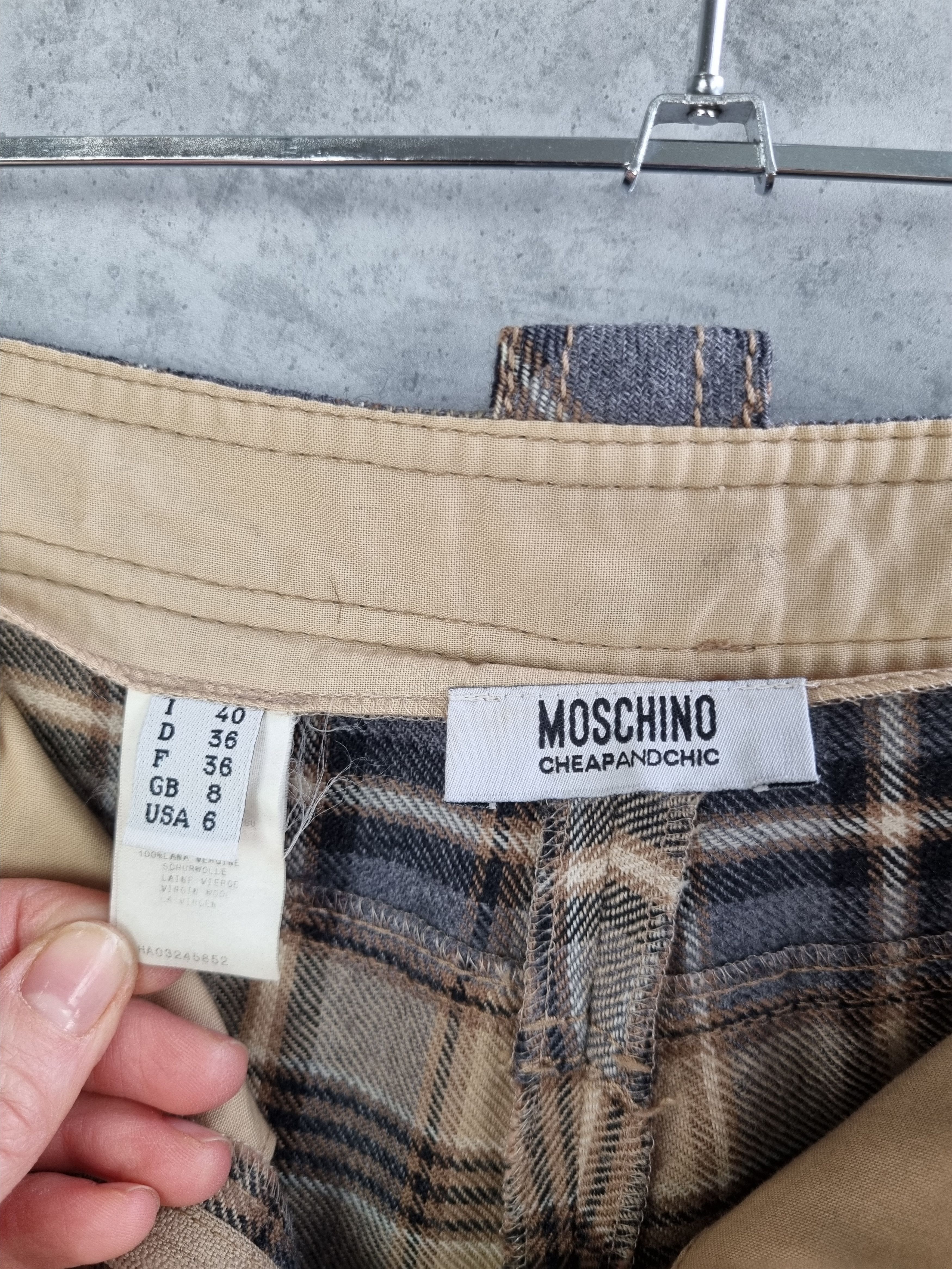 Japanese Brand × Moschino × Seditionaries Rare 90s Moschino Vintage Wool Cargo Plaid Pants Size US 29 - 10 Thumbnail