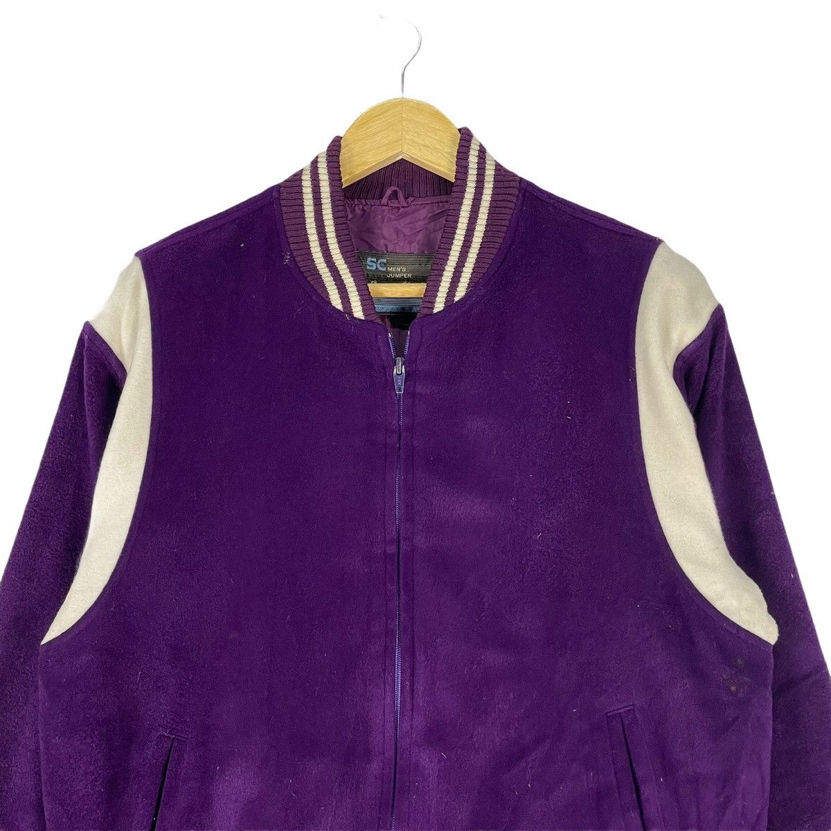 Japanese Brand ❄️SAINT CLAIL Acrylic Varsity Zipper Jacket Size US M / EU 48-50 / 2 - 2 Thumbnail