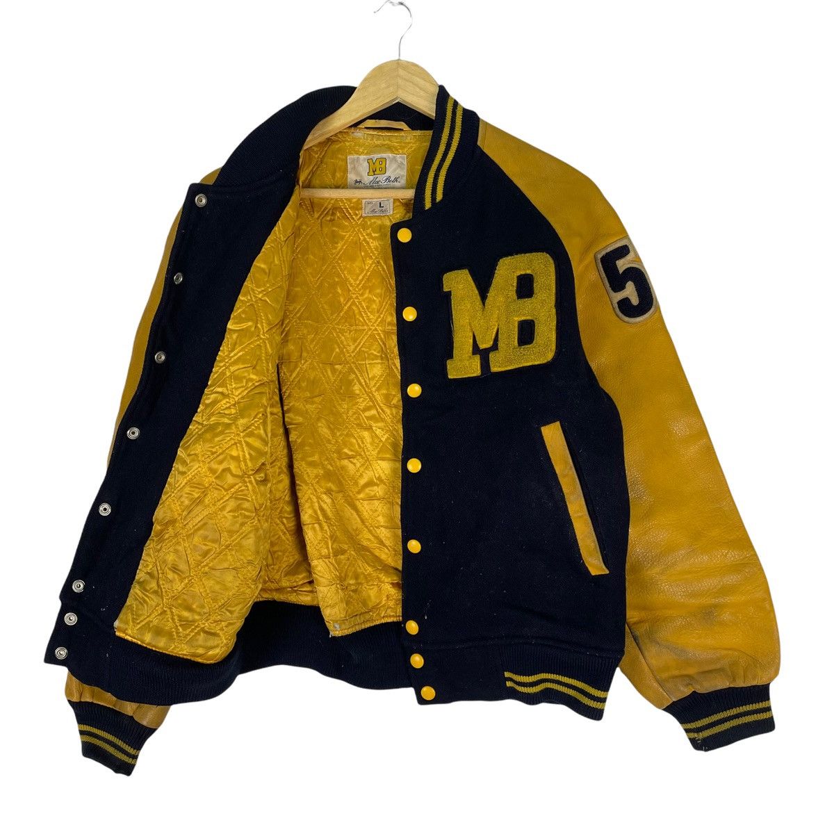 Macbeth × Vintage ⚡️MACBETH Letterman MB Varsity Leather Jacket Size US M / EU 48-50 / 2 - 3 Thumbnail