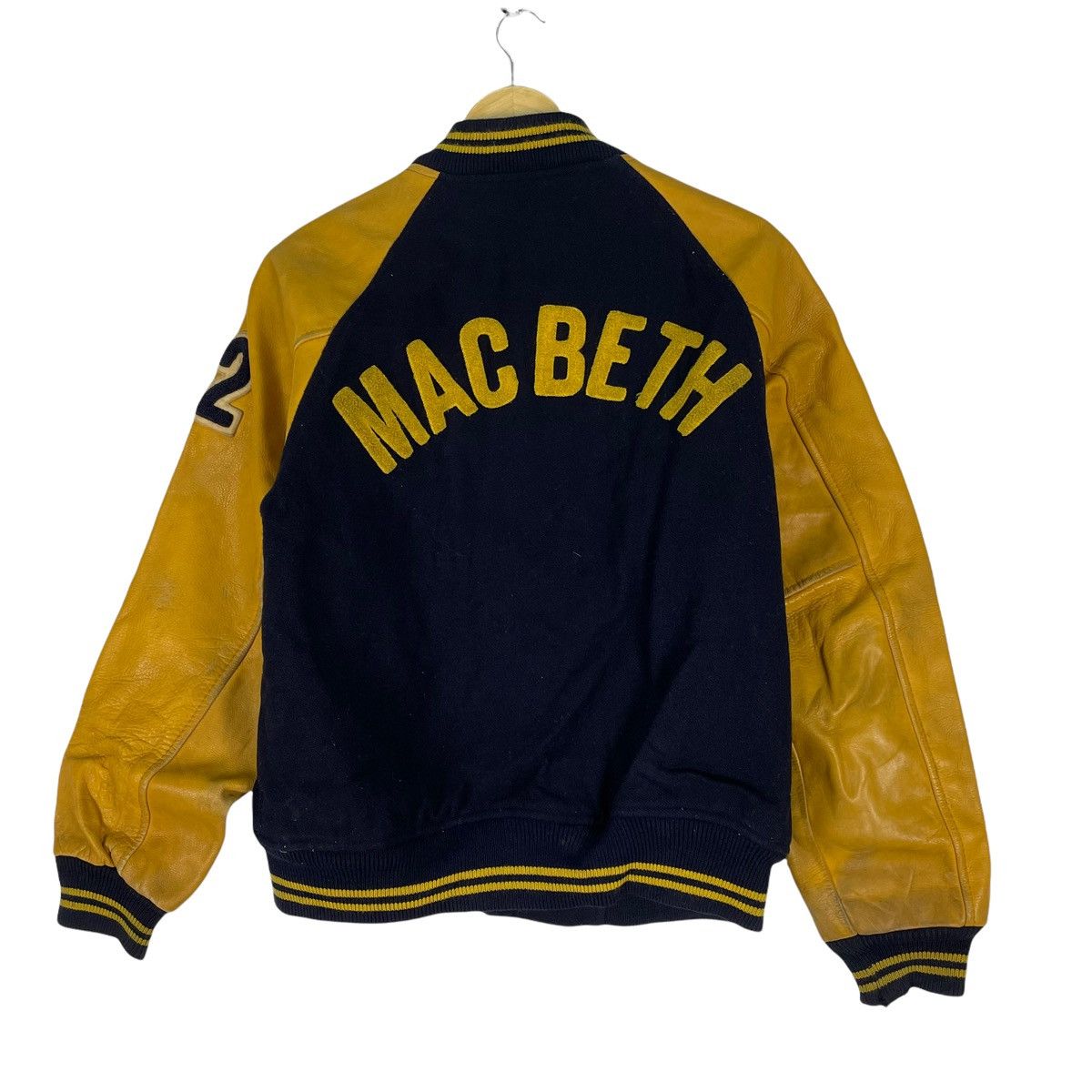 Macbeth × Vintage ⚡️MACBETH Letterman MB Varsity Leather Jacket Size US M / EU 48-50 / 2 - 12 Thumbnail