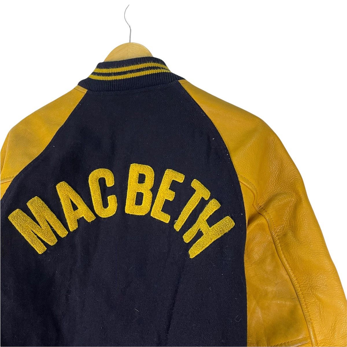 Macbeth × Vintage ⚡️MACBETH Letterman MB Varsity Leather Jacket Size US M / EU 48-50 / 2 - 9 Thumbnail