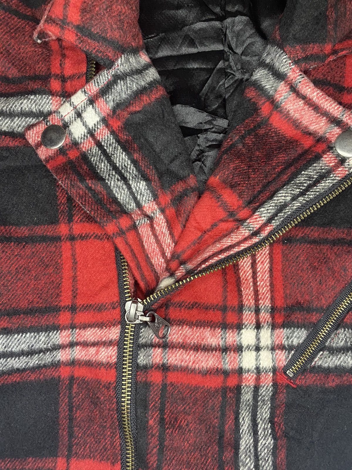 If Six Was Nine Element Plaid Tartan Studded Double-Collar Biker Jacket Size US S / EU 44-46 / 1 - 11 Thumbnail