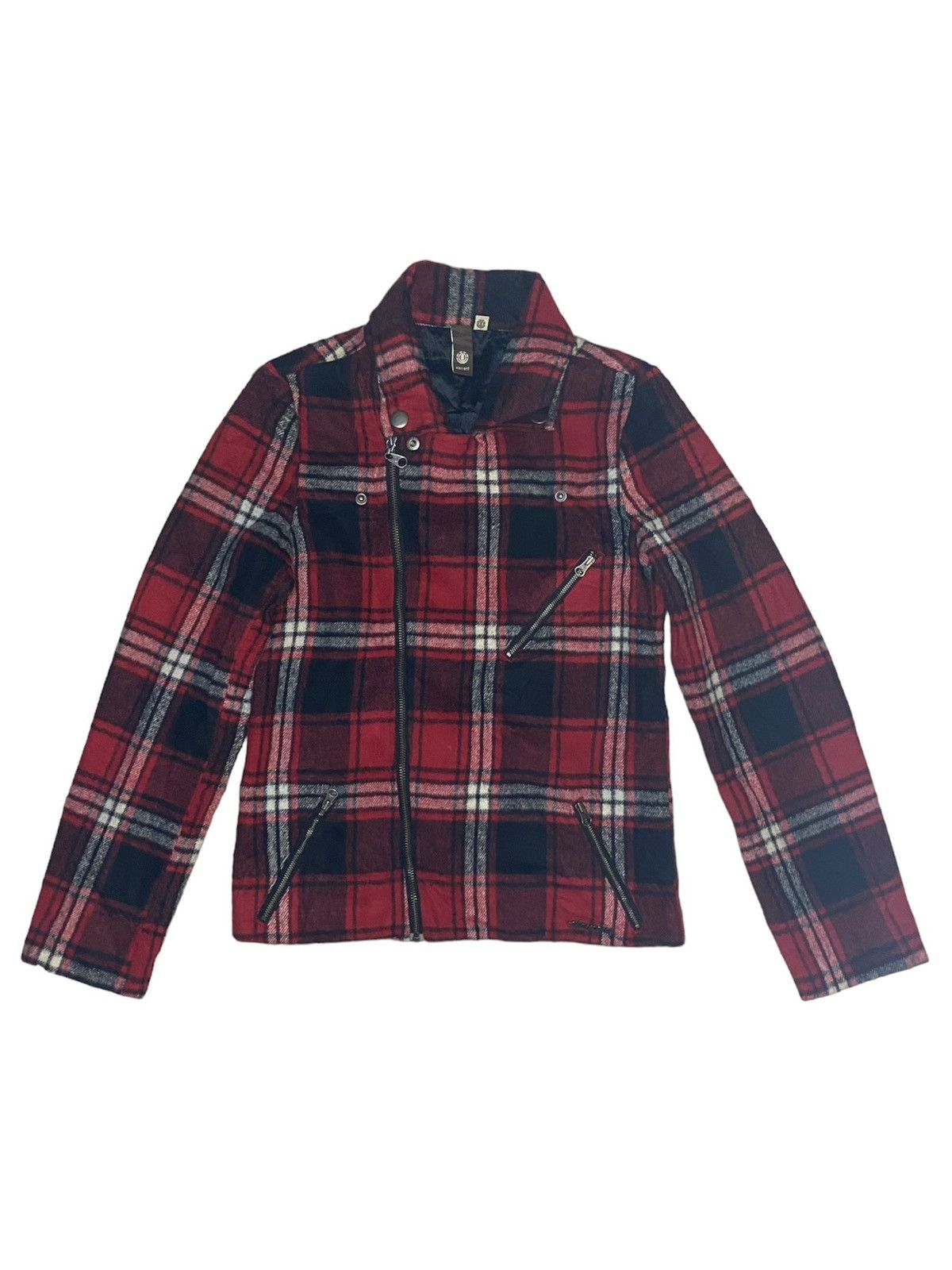If Six Was Nine Element Plaid Tartan Studded Double-Collar Biker Jacket Size US S / EU 44-46 / 1 - 2 Thumbnail
