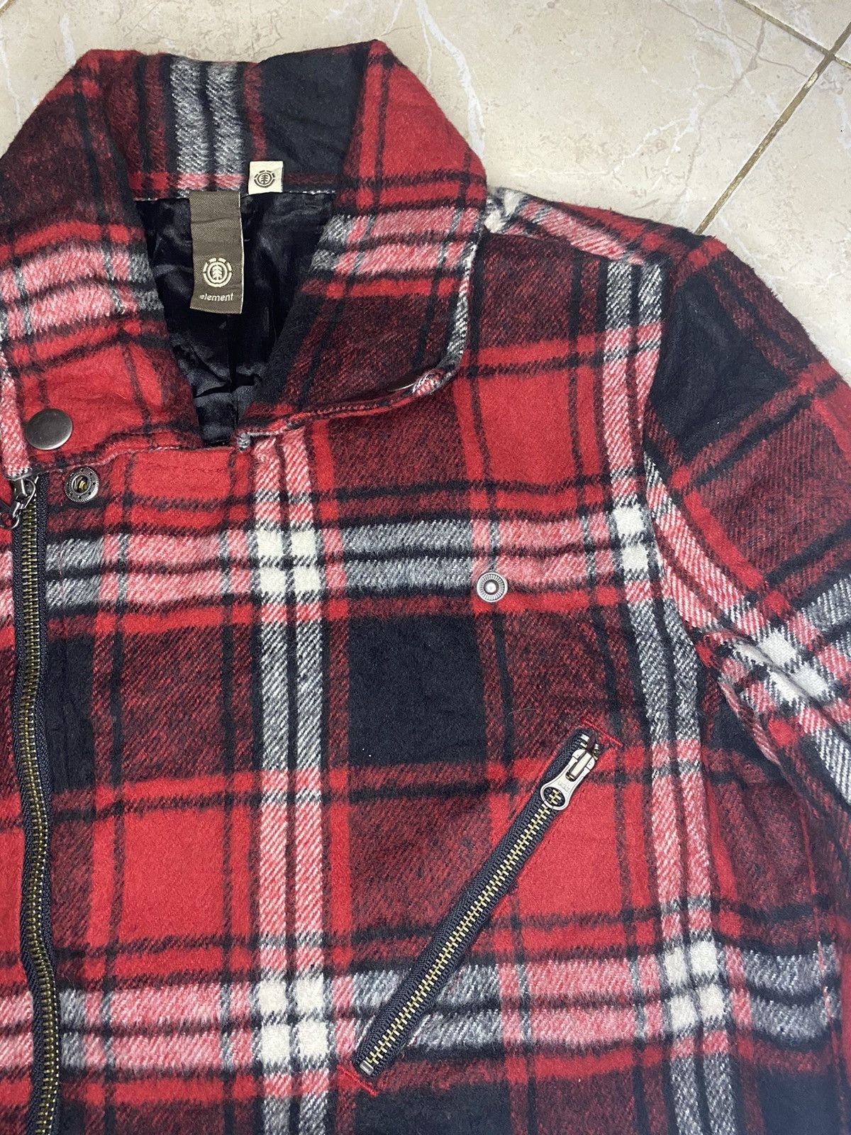 If Six Was Nine Element Plaid Tartan Studded Double-Collar Biker Jacket Size US S / EU 44-46 / 1 - 7 Thumbnail