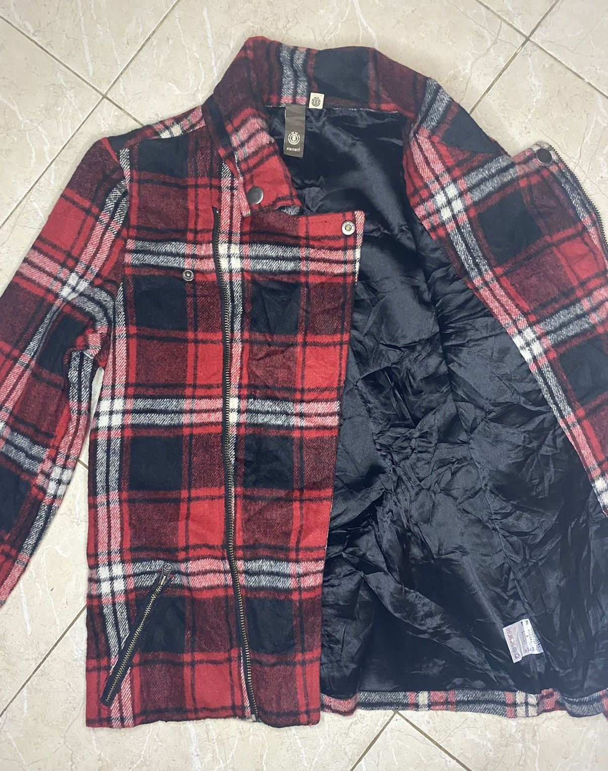 If Six Was Nine Element Plaid Tartan Studded Double-Collar Biker Jacket Size US S / EU 44-46 / 1 - 16 Thumbnail