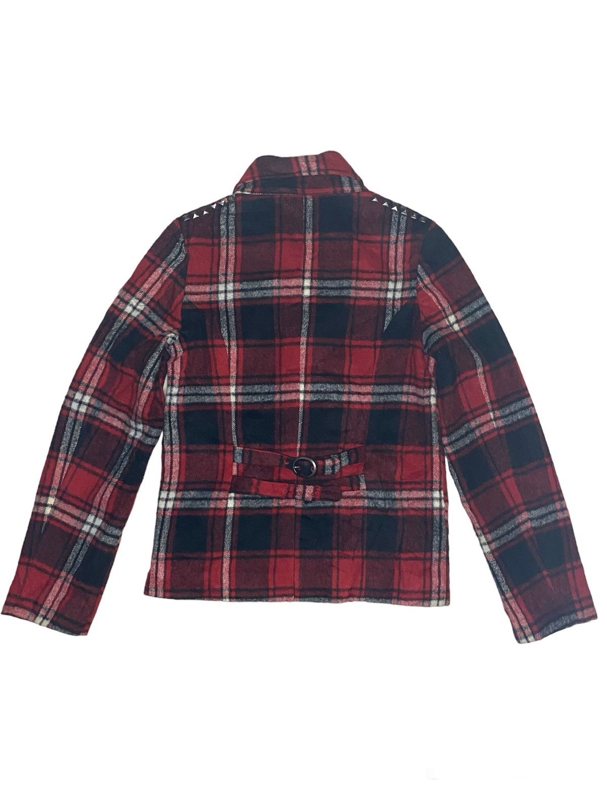 If Six Was Nine Element Plaid Tartan Studded Double-Collar Biker Jacket Size US S / EU 44-46 / 1 - 3 Thumbnail