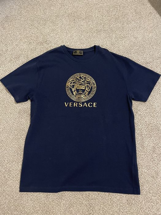 Kith Kith x Versace Navy Tee | Grailed