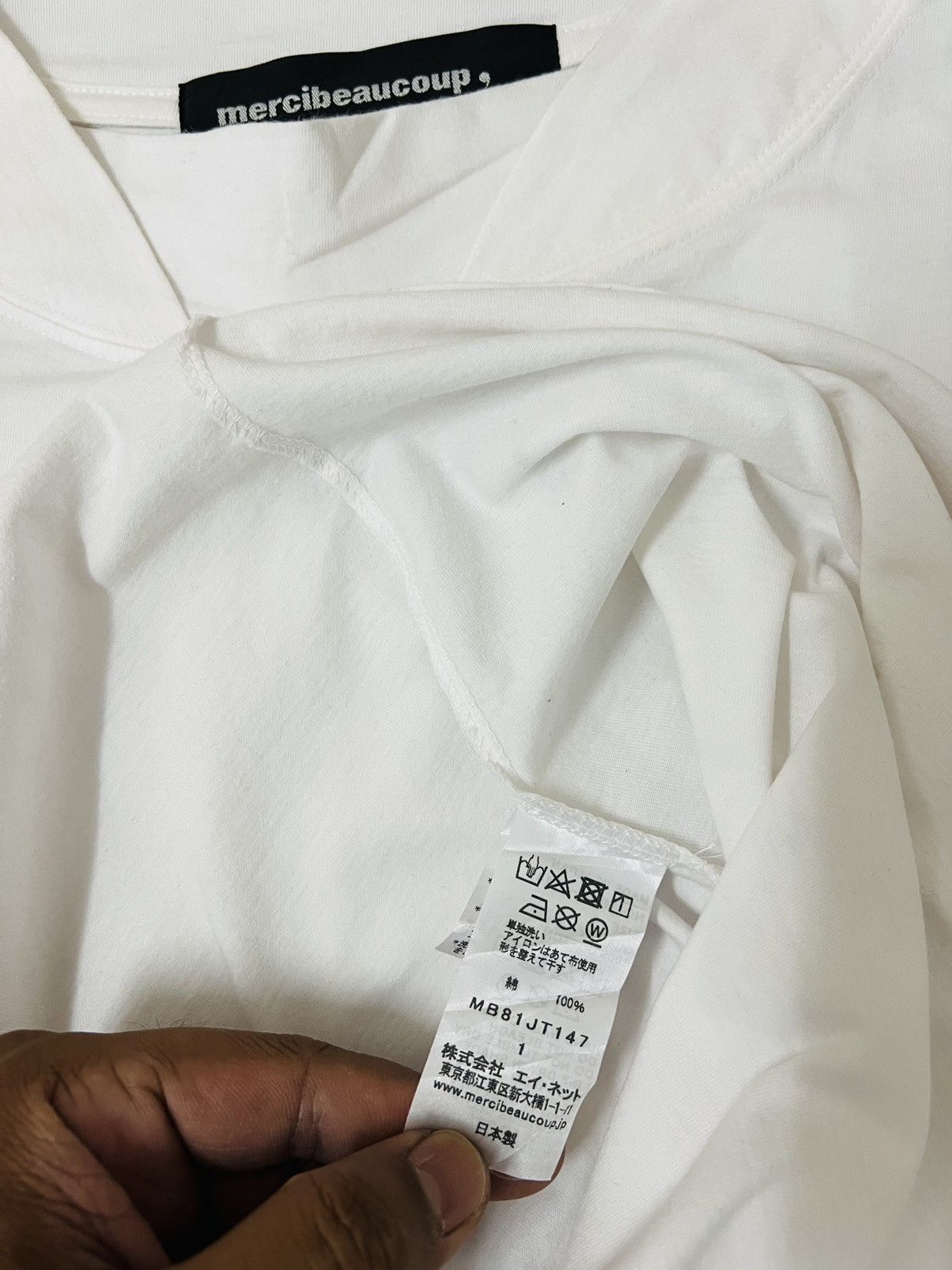 Issey Miyake Mercibeaucoup Issey Miyake Plain White Tee Size US XL / EU 56 / 4 - 6 Thumbnail