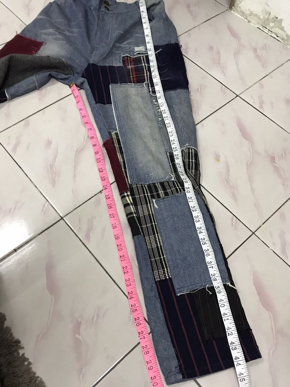 Japanese Brand × Jean Kurt Cobain Patchwork Baggy Jean Size US 32 / EU 48 - 9 Thumbnail