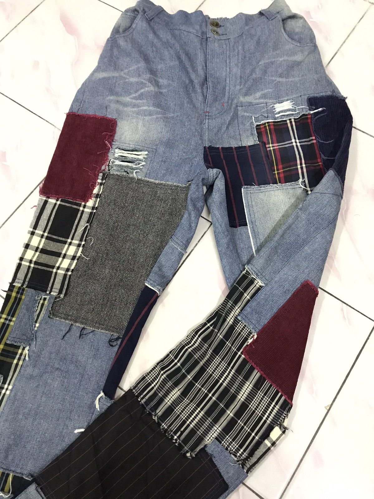 Japanese Brand × Jean Kurt Cobain Patchwork Baggy Jean Size US 32 / EU 48 - 3 Thumbnail