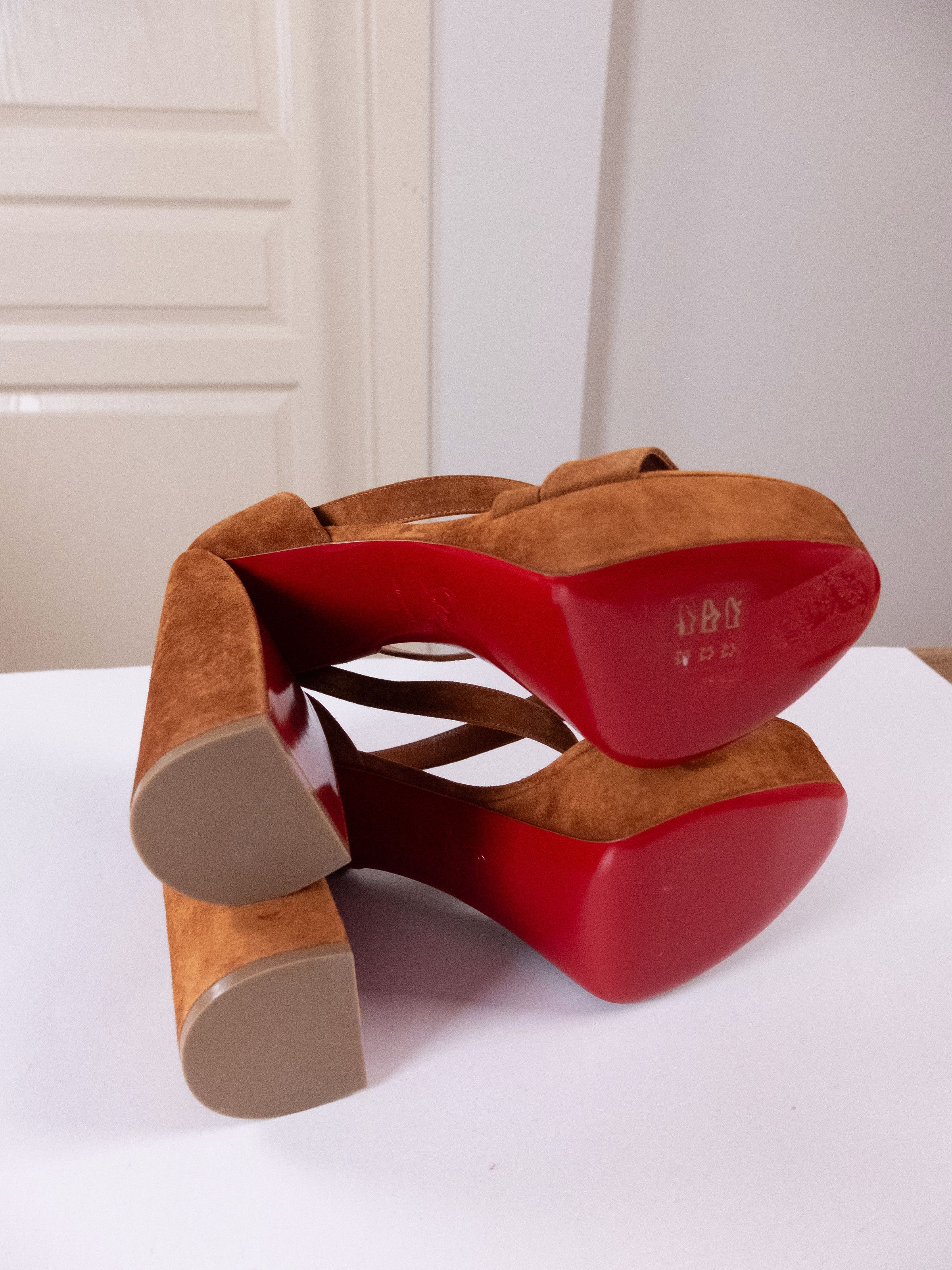 Christian Louboutin CHRISTIAN LOUBOUTIN Movida foxy suede platform sandals 10 40 Size US 10 / IT 40 - 7 Thumbnail