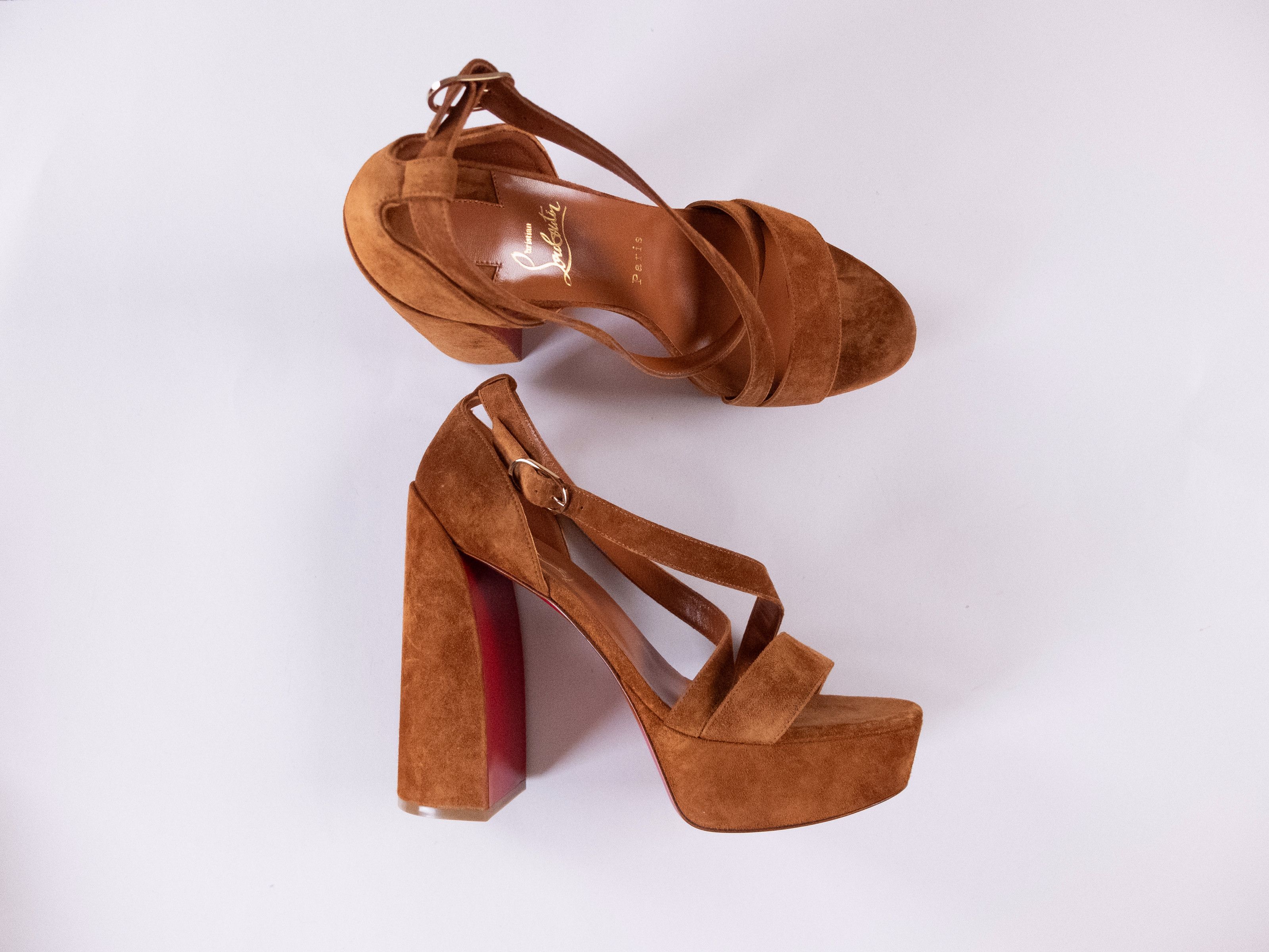 Christian Louboutin CHRISTIAN LOUBOUTIN Movida foxy suede platform sandals 10 40 Size US 10 / IT 40 - 2 Thumbnail