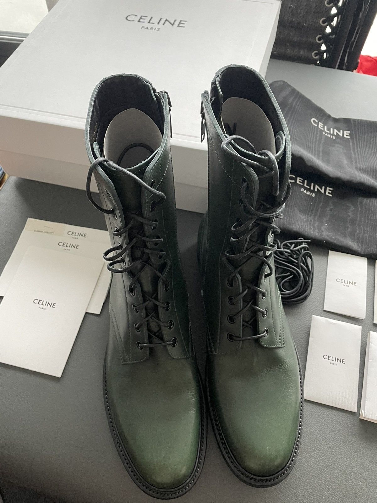 Celine × Hedi Slimane Limited Edition Runway Celine Ranger Leather Boots Size US 11 / EU 44 - 7 Thumbnail