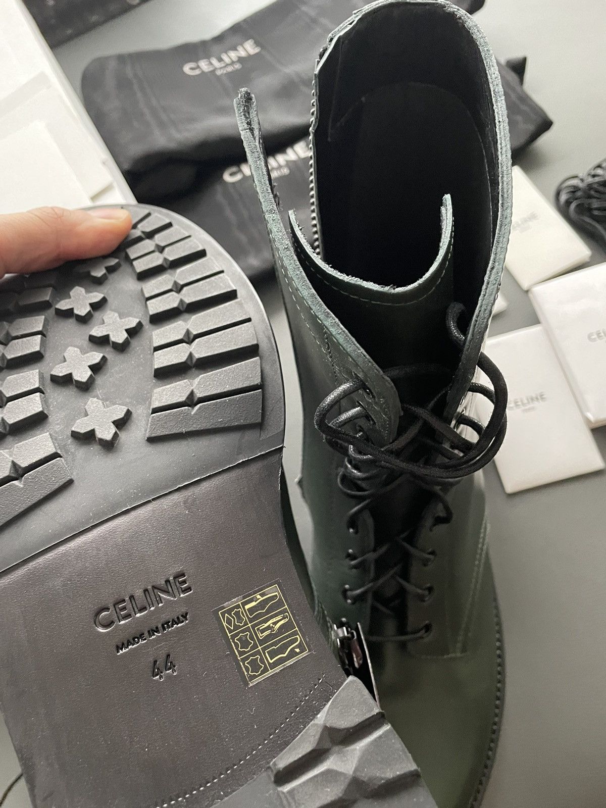 Celine × Hedi Slimane Limited Edition Runway Celine Ranger Leather Boots Size US 11 / EU 44 - 20 Thumbnail